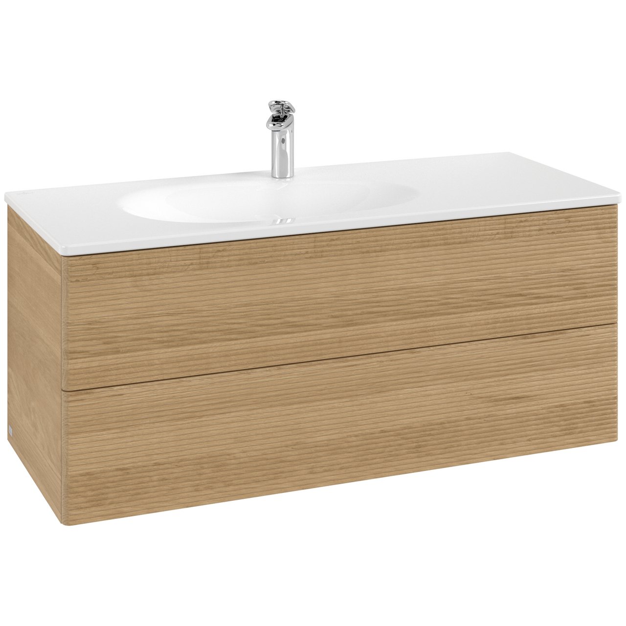 V&B ANTAO SERVANTSKAP 2 SKUFFER RILLET 1188X504X492 VENSTRE EIK