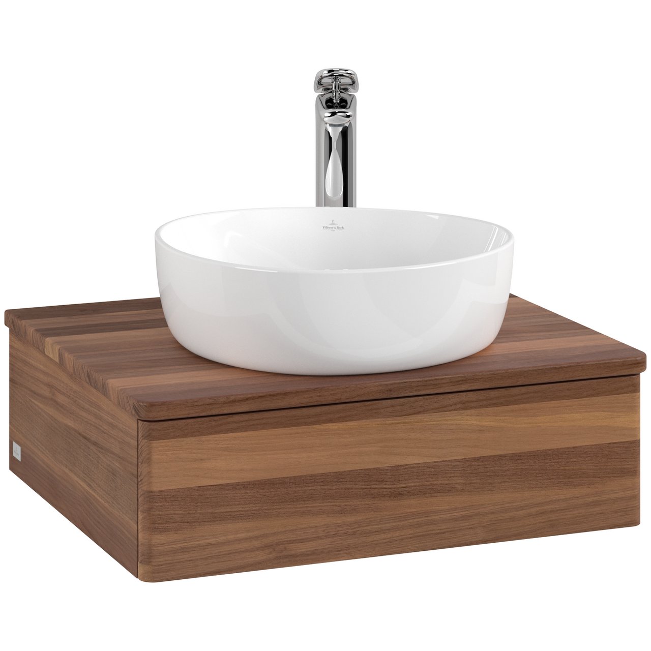 V&B ANTAO SERVANTSKAP 1 SKUFF GLATT 600X190X500 M/KRANHULL VALNØTT/VALNØTT V&B ANTAO SERVANTSKAP 1 SKUFF GLATT 600X190X500 M/KRANHULL VALNØTT/VALNØTT