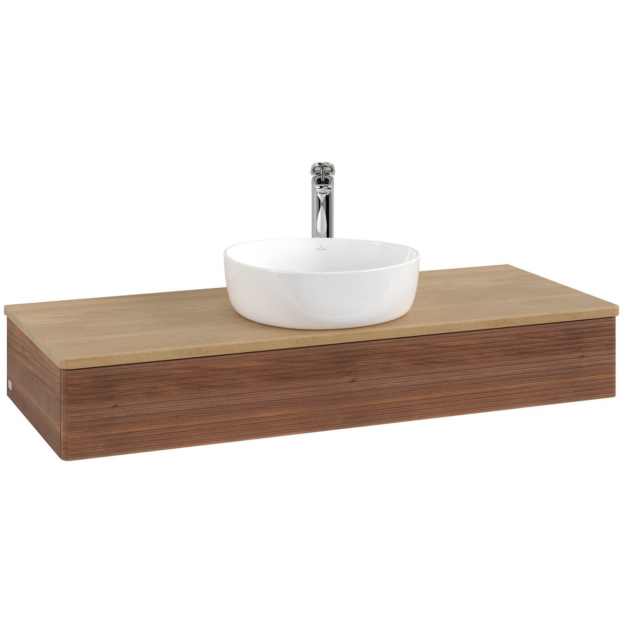 V&B ANTAO SERVANTSKAP 1 SKUFF RILLET 1200X190X500 M/KRANHULL VALNØTT/EIK