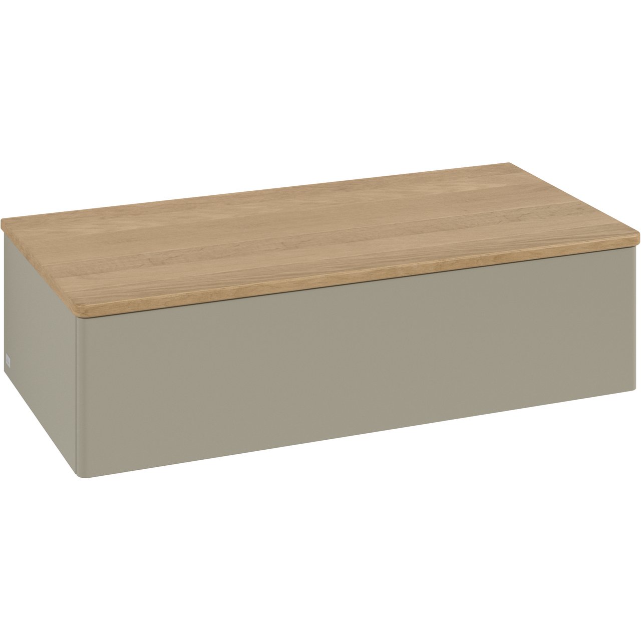 V&B ANTAO SIDESKAP 1 SKUFF GLATT 1000X268X500 STENGRÅ/EIK