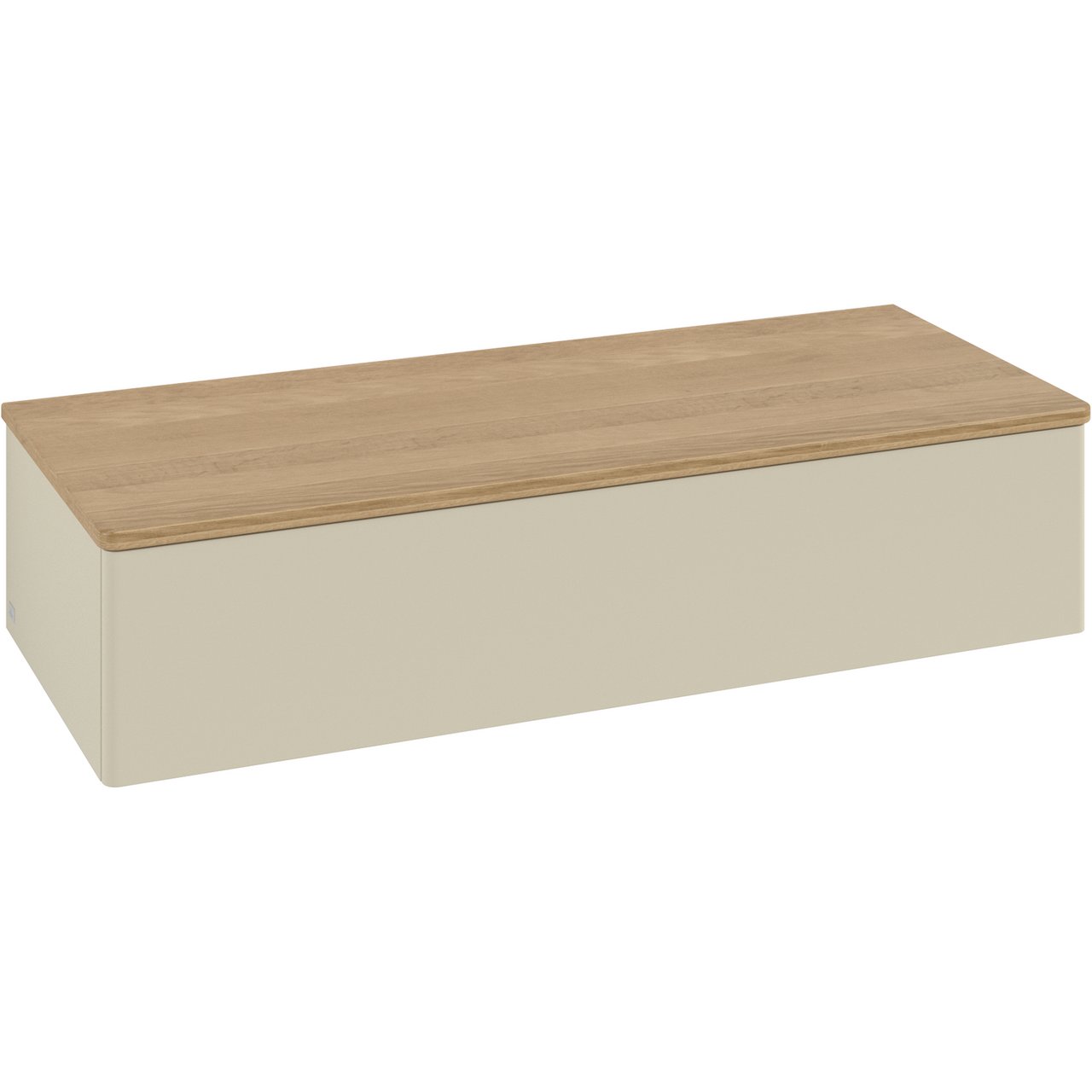 V&B ANTAO SIDESKAP 1 SKUFF GLATT 1200X268X500 SILKEGRÅ/EIK