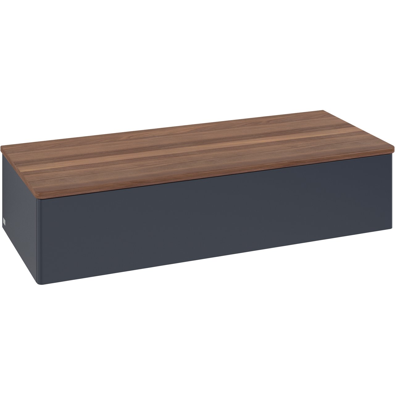 V&B ANTAO SIDESKAP 1 SKUFF GLATT 1200X268X500 BLÅ/VALNØTT
