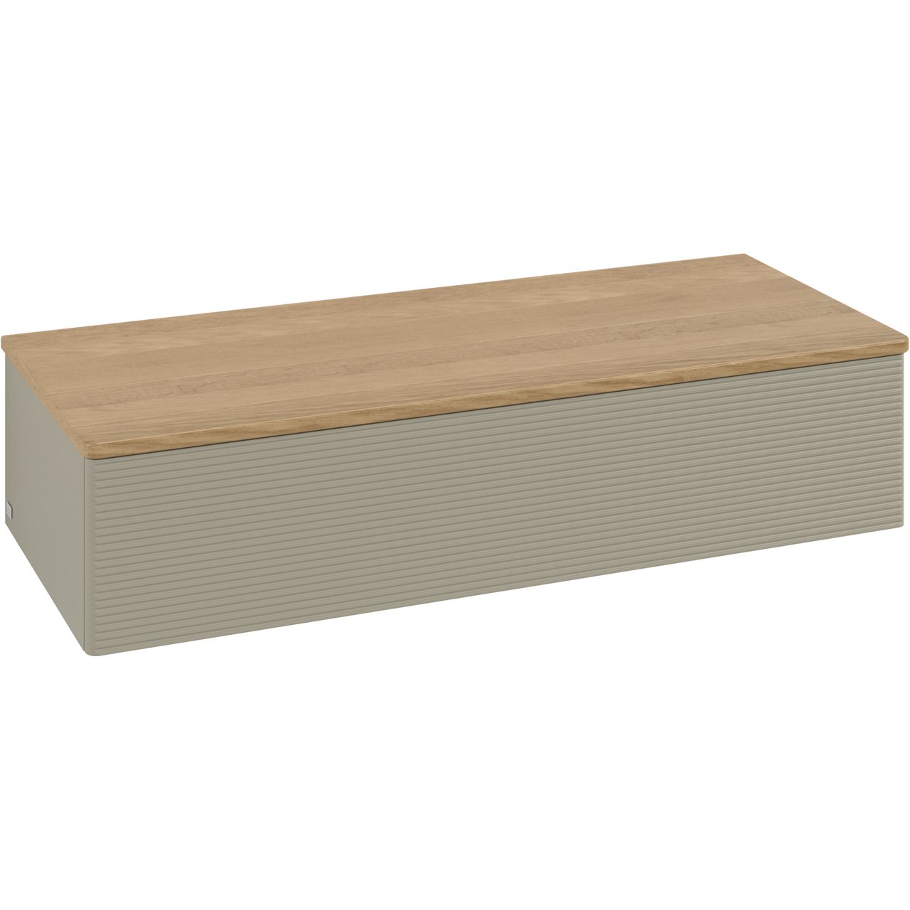 V&B ANTAO SIDESKAP 1 SKUFF RILLET 1200X268X500 STENGRÅ/EIK