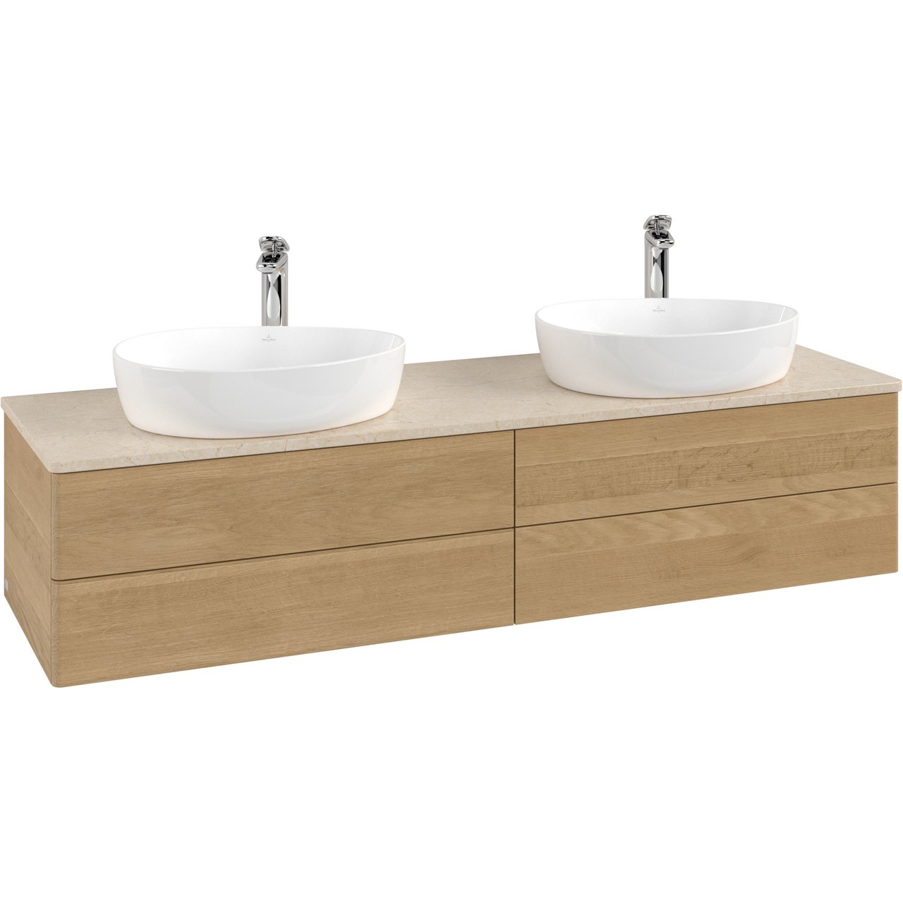 V&B ANTAO SERVANTSKAP 4 SKUFFER GLATT 1600X360X500 FOR 2 SERV. M/KRANHULL M/LYS EIK/CRÉME V&B ANTAO SERVANTSKAP 4 SKUFFER GLATT 1600X360X500 FOR 2 SERV. M/KRANHULL M/LYS EIK/CRÉME