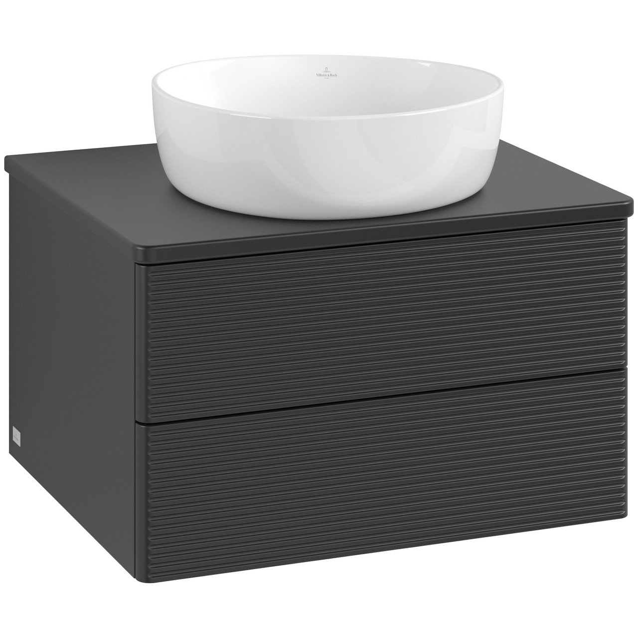 V&B ANTAO SERVANTSKAP 2 SKUFFER RILLET 600X360X500 M/KRANHULL MATT SORT V&B ANTAO SERVANTSKAP 2 SKUFFER RILLET 600X360X500 M/KRANHULL MATT SORT