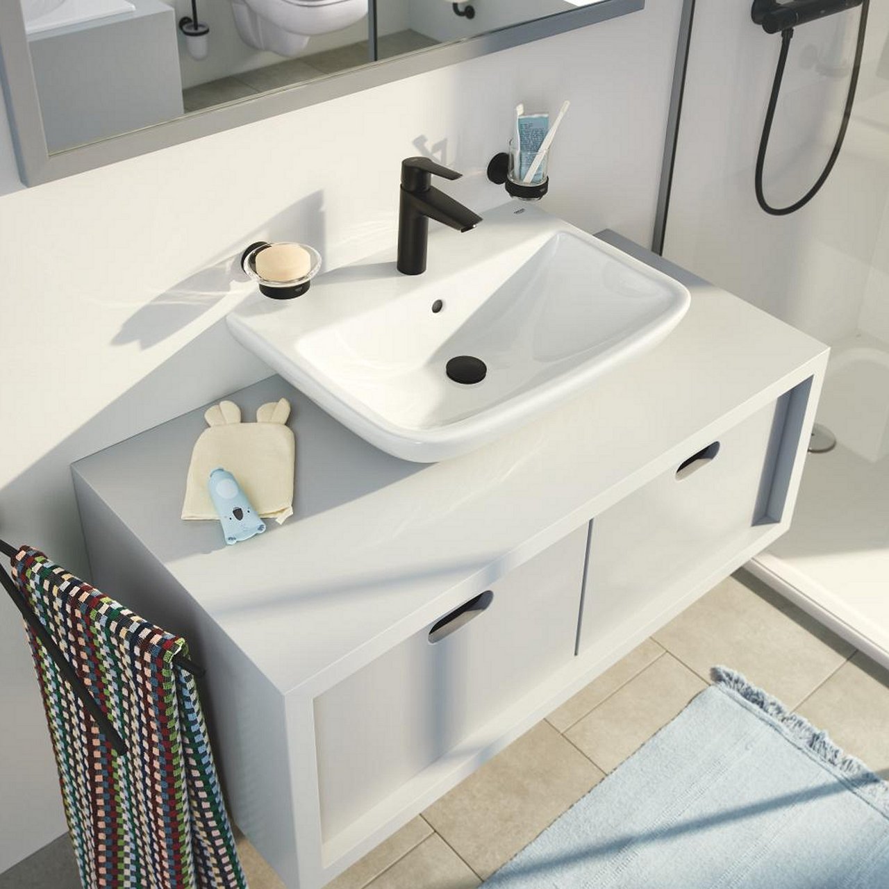 GROHE START M SERVANTBATTERI M/POP-UP MATT SORT GROHE START M SERVANTBATTERI M/POP-UP MATT SORT