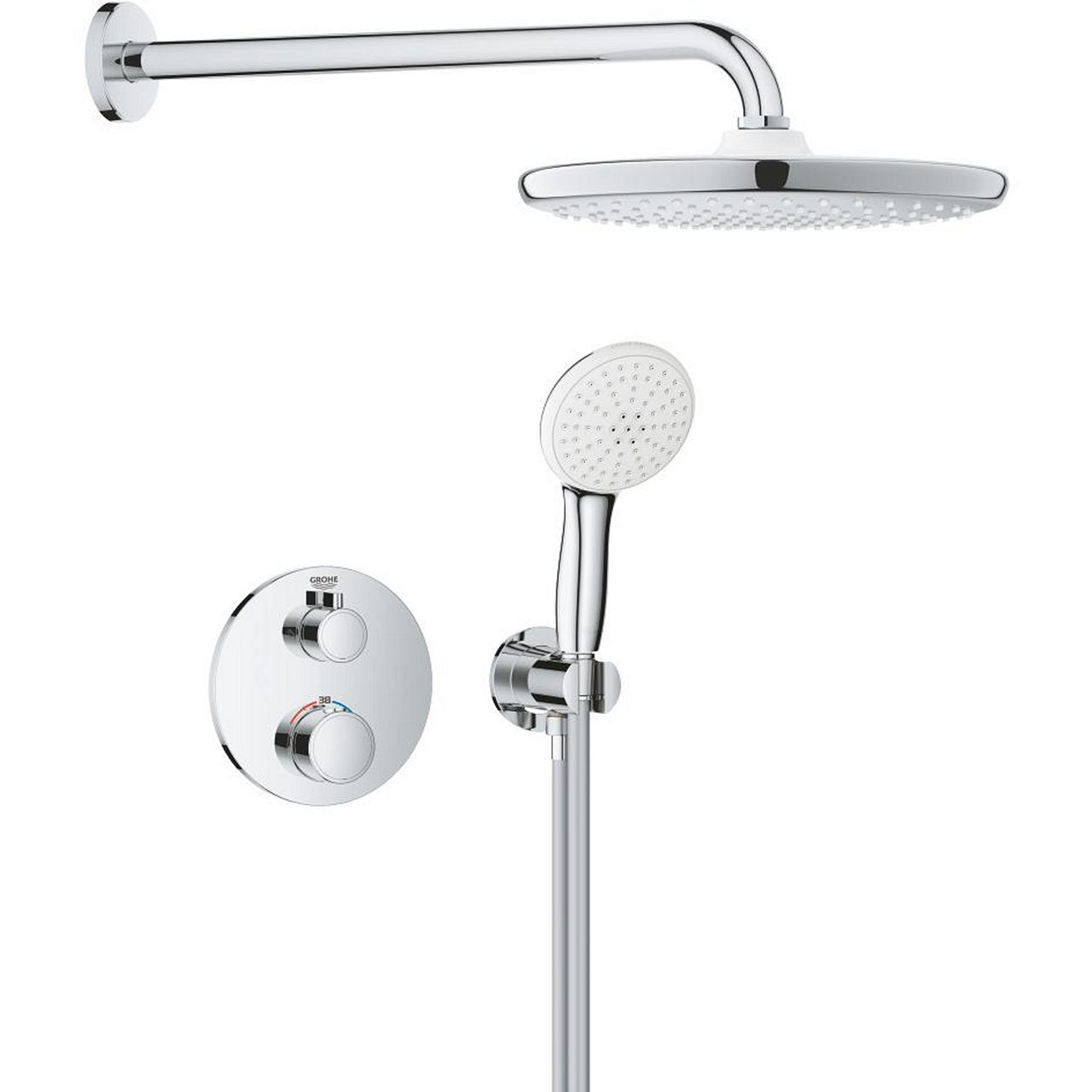GROHE GROHTHERM DUSJSETT FOR INNBYGGING ROUND KROM