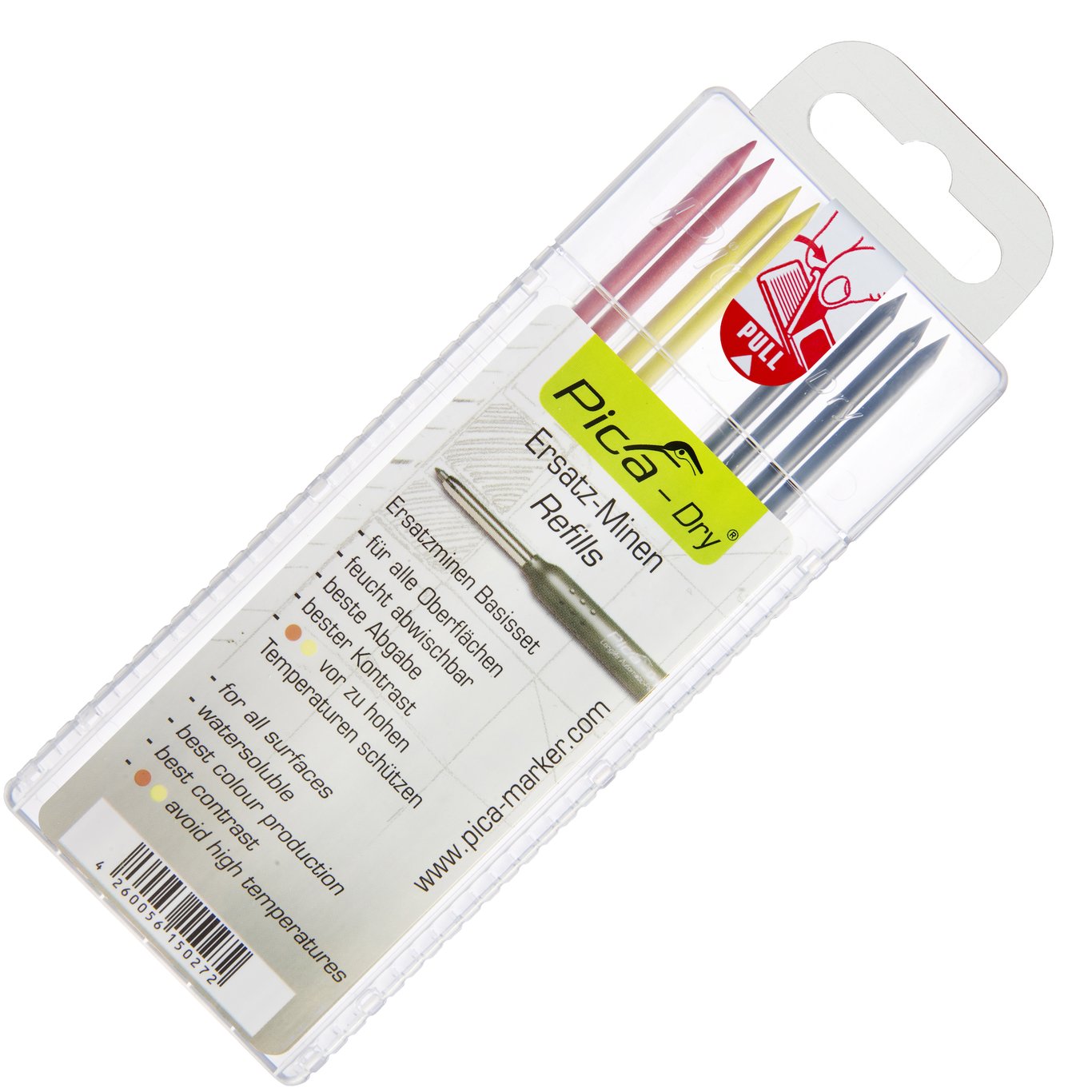 PICA DRY REFILL. 4 X GRAPHITE. 2 X RØD. 2 X GUL PICA DRY REFILL. 4 X GRAPHITE. 2 X RØD. 2 X GUL
