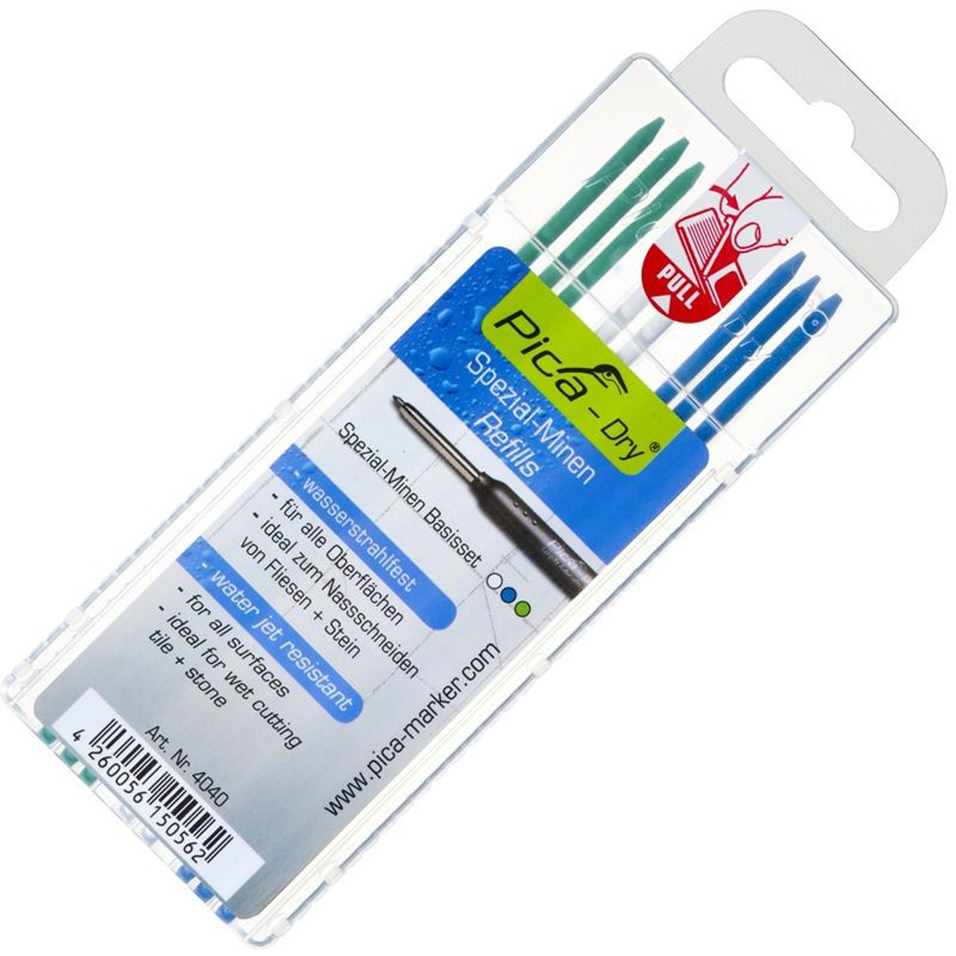 PICA DRY REFILL WATER-JET, 3 X BLÅ, 3 X GRØNN, 2 X HVIT PICA DRY REFILL WATER-JET, 3 X BLÅ, 3 X GRØNN, 2 X HVIT
