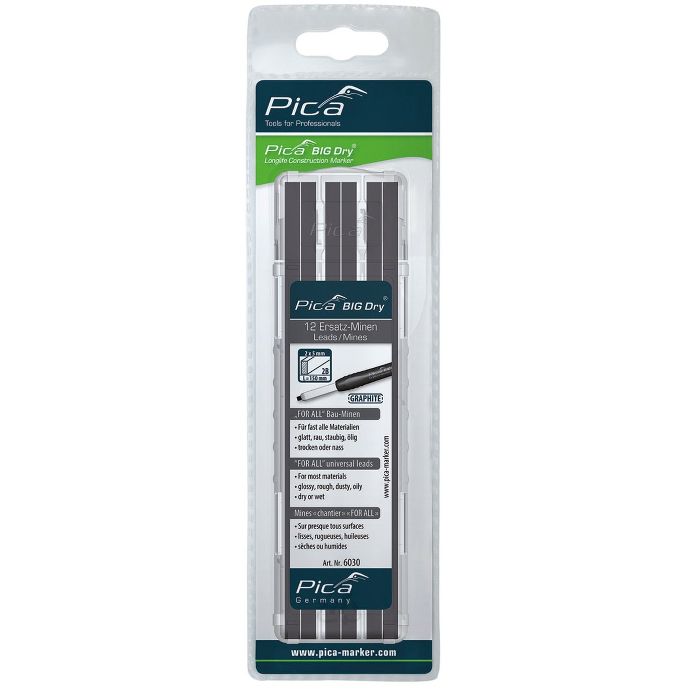 PICA BIG DRY REFILL, 12 X GRAPHITE GRÅ PICA BIG DRY REFILL, 12 X GRAPHITE GRÅ