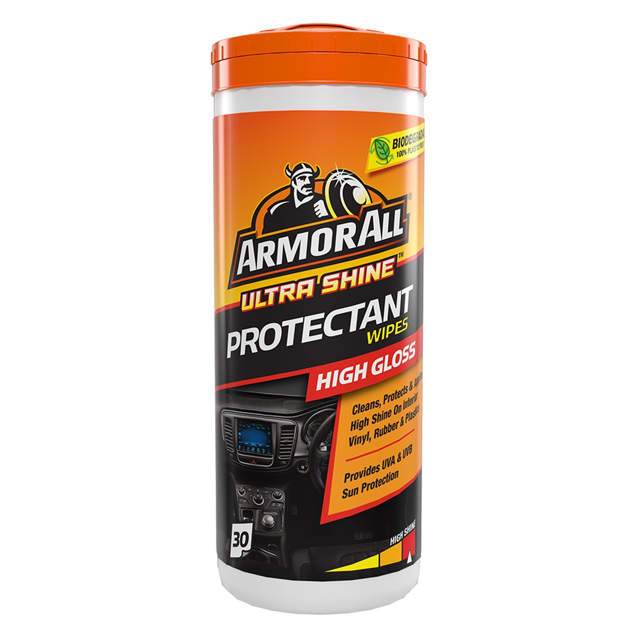 ARMOR ALL PROTECTIVE WIPES GLOSS FINISH, CANNISTER 30 STK.