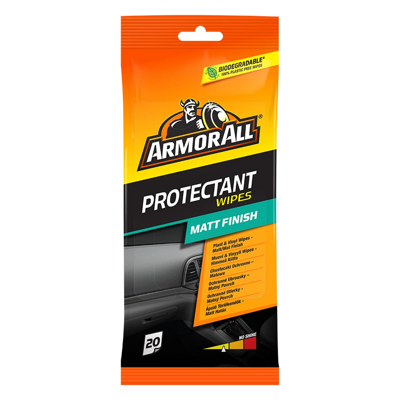 ARMOR ALL PROTECTIVE WIPES MATT FINISH, FLATPK. 20 STK.