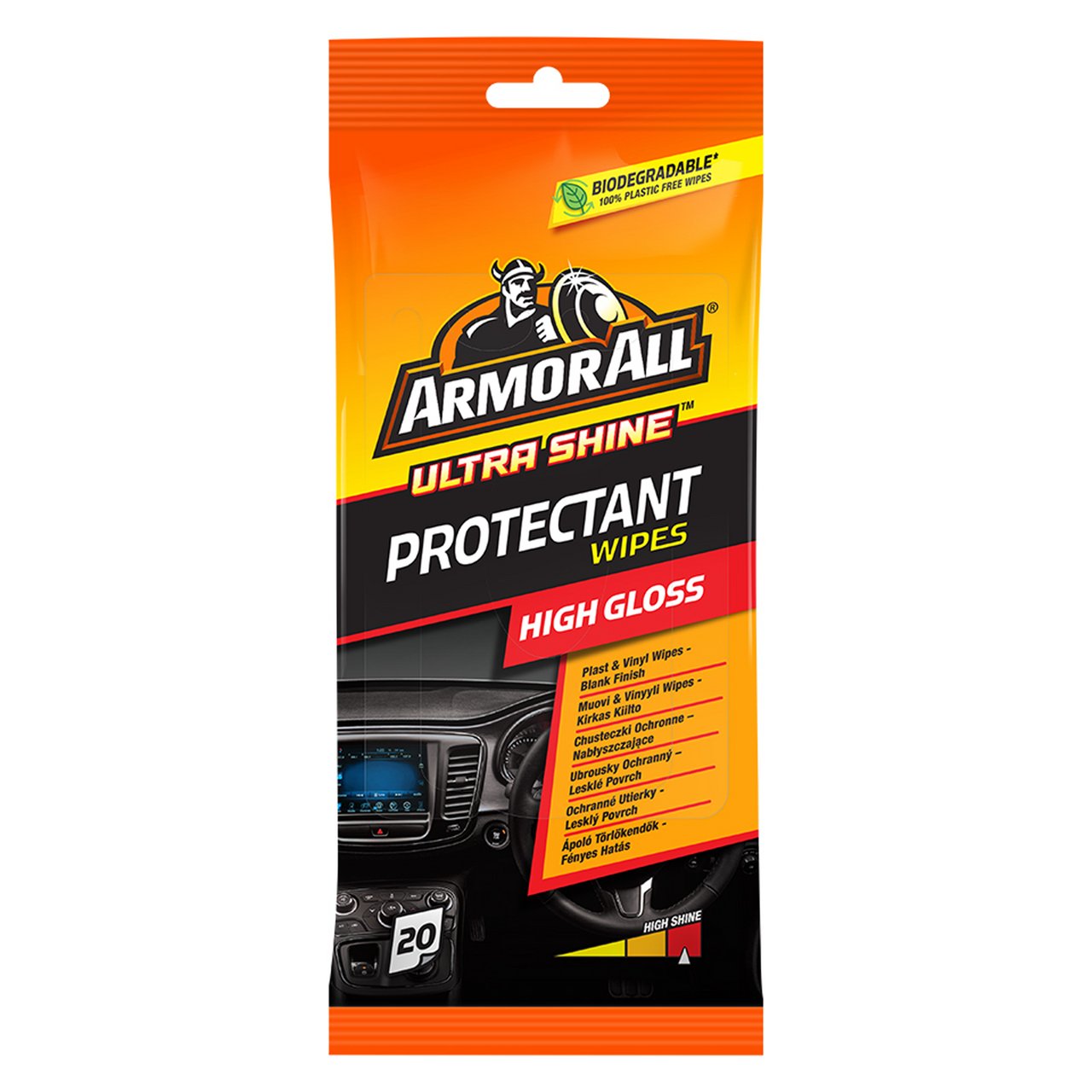 ARMOR ALL PROTECTIVE WIPES GLOSS FINISH, FLATPK. 20 STK. ARMOR ALL PROTECTIVE WIPES GLOSS FINISH, FLATPK. 20 STK.