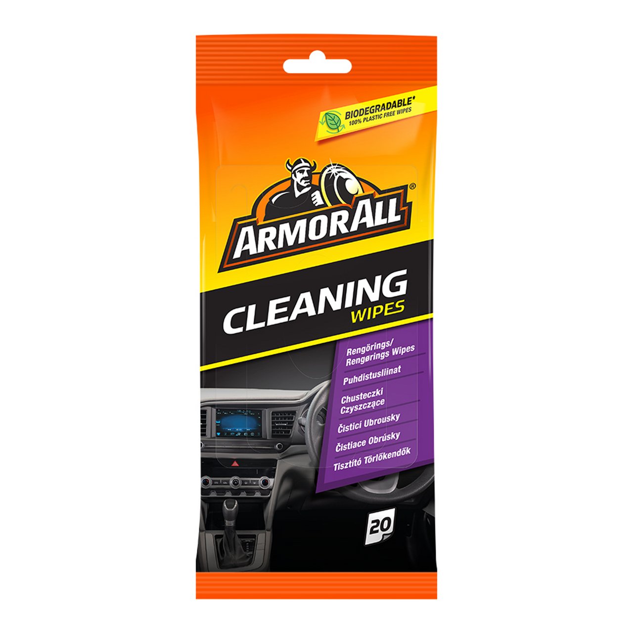 ARMOR ALL CLEANING WIPES, FLATPK. 20 STK. ARMOR ALL CLEANING WIPES, FLATPK. 20 STK.