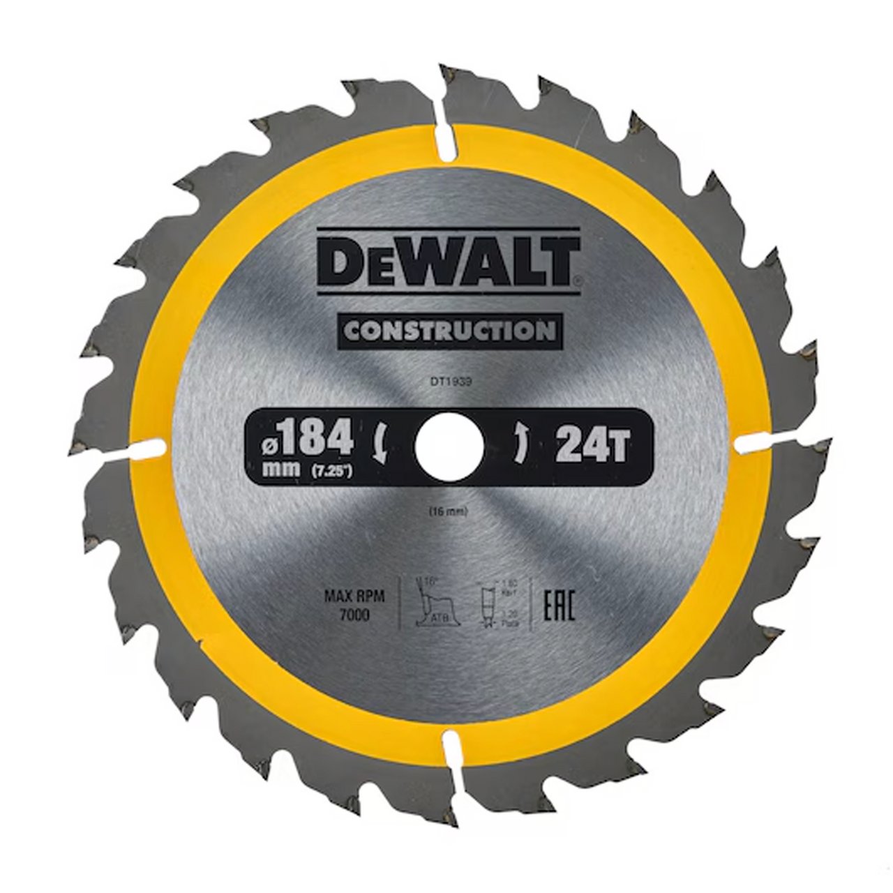 DEWALT SAGBLAD 184X16MM 24T DT1939 DEWALT