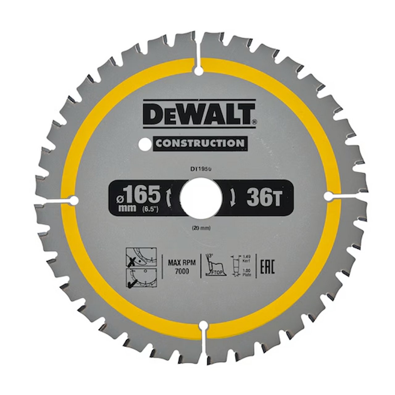 DEWALT SAGBLAD OPPLADBAR 165X20X36T DT1950 DEWALT SAGBLAD OPPLADBAR 165X20X36T DT1950