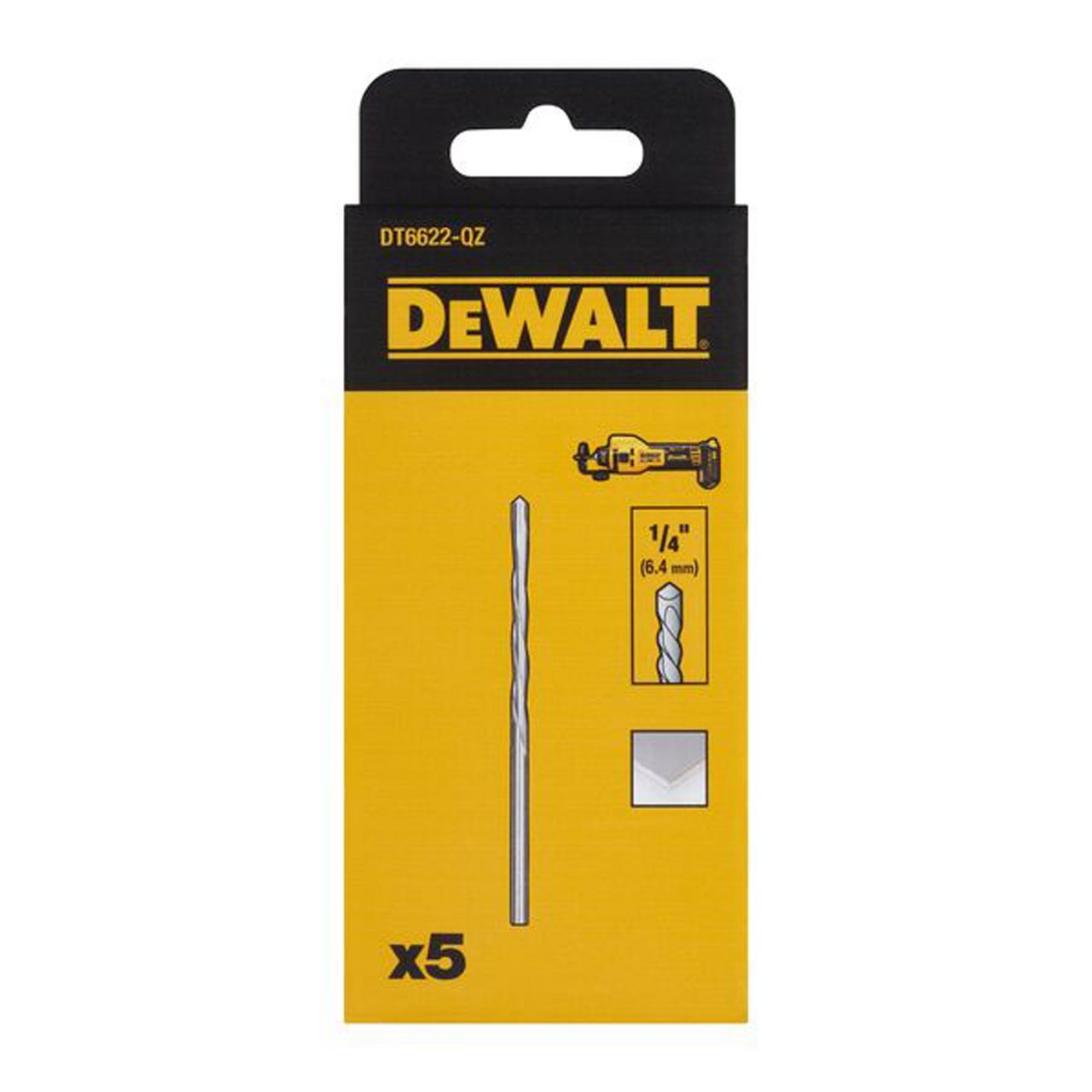 DEWALT GIPSFRESEBOR 6,4MM 5STK 1/4" DT6622 DEWALT GIPSFRESEBOR 6,4MM 5STK 1/4" DT6622