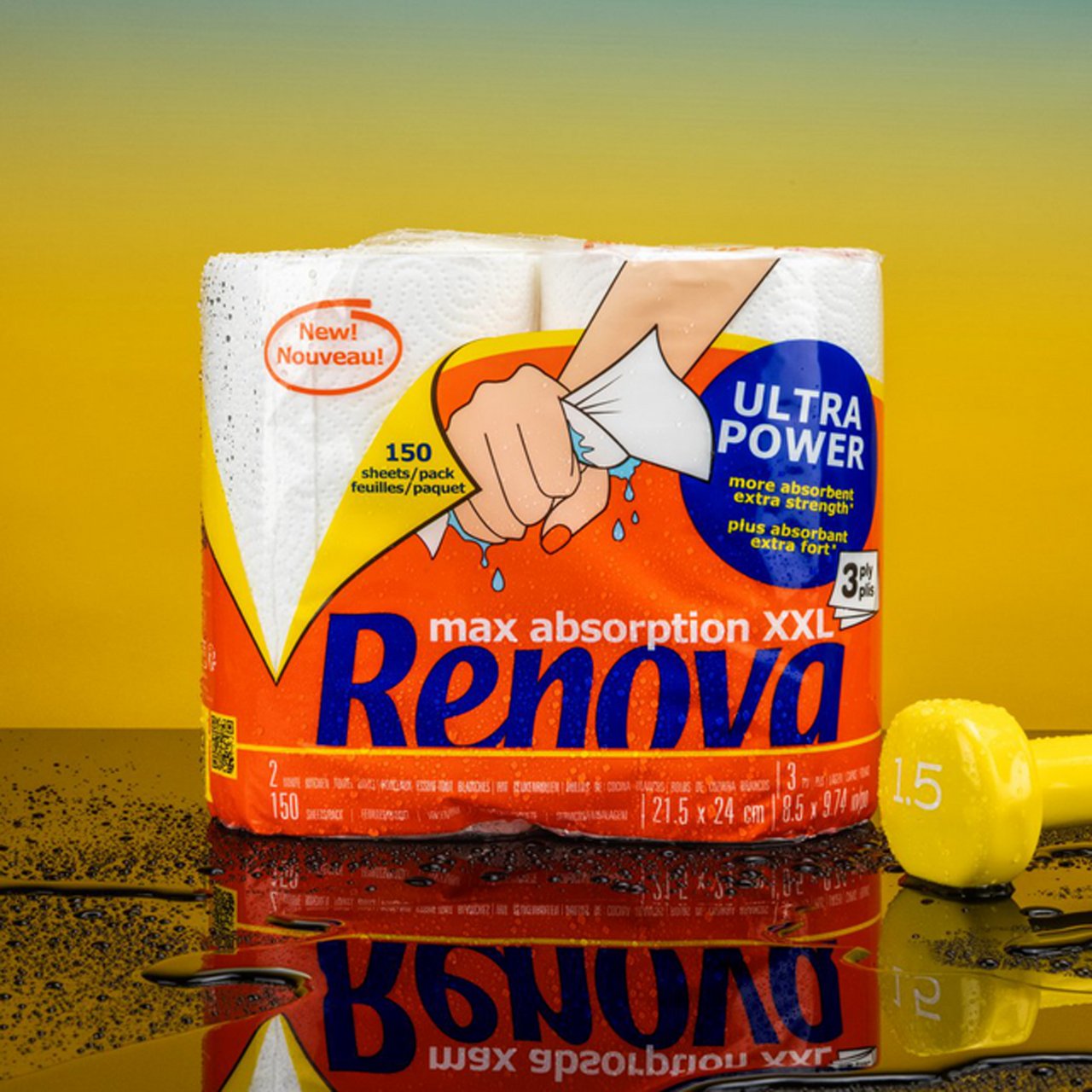 RENOVA MAXI ABSORPTION ULTRAPOWER TØRKERULL XXL 2STK