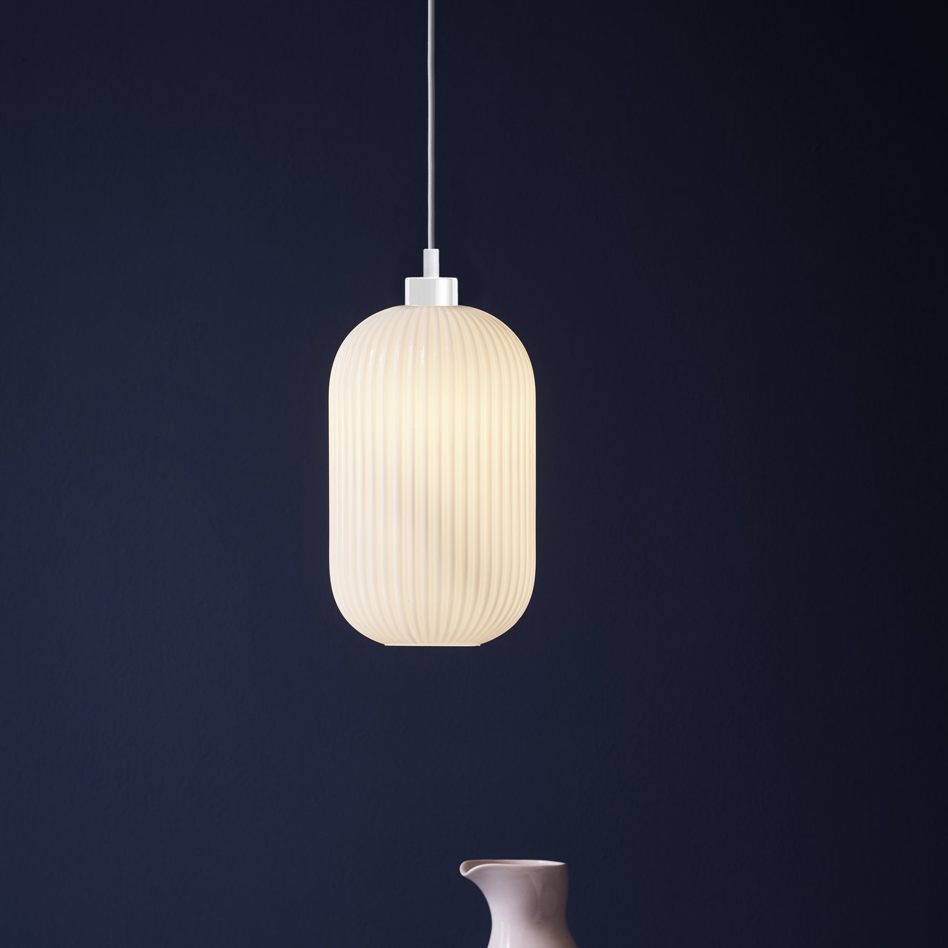 NORDLUX MILFORD 20 PENDEL OVAL GLASS HVIT NORDLUX MILFORD 20 PENDEL OVAL GLASS HVIT