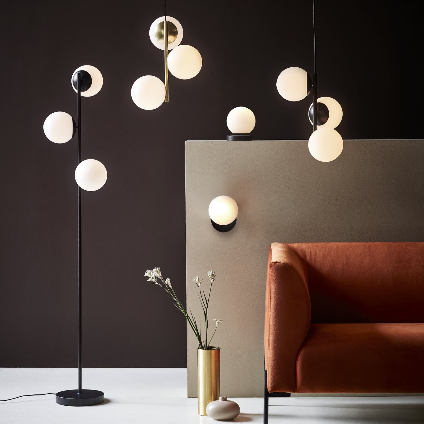 NORDLUX LILLY PENDEL E14, SORT/OPAL NORDLUX LILLY PENDEL E14, SORT/OPAL