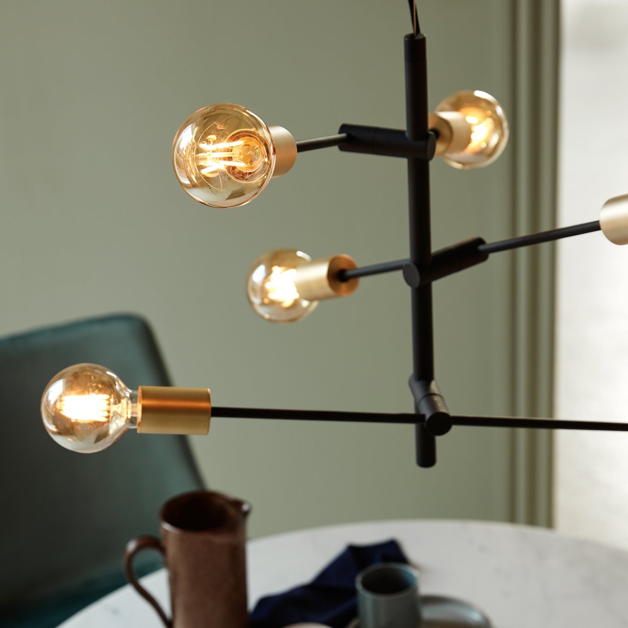 NORDLUX JOSEFINE PENDEL 6XE27, SORT/MESSING NORDLUX JOSEFINE PENDEL 6XE27, SORT/MESSING