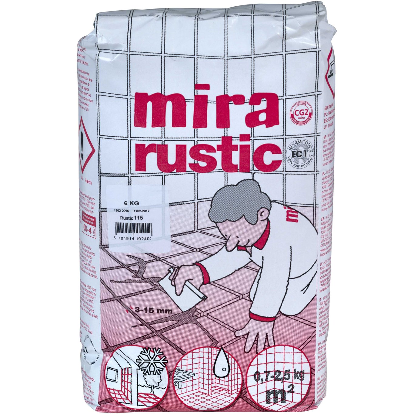 MIRA RUSTIC FUG 115 LYSGRÅ 6KG MIRA RUSTIC FUG 115 LYSGRÅ 6KG
