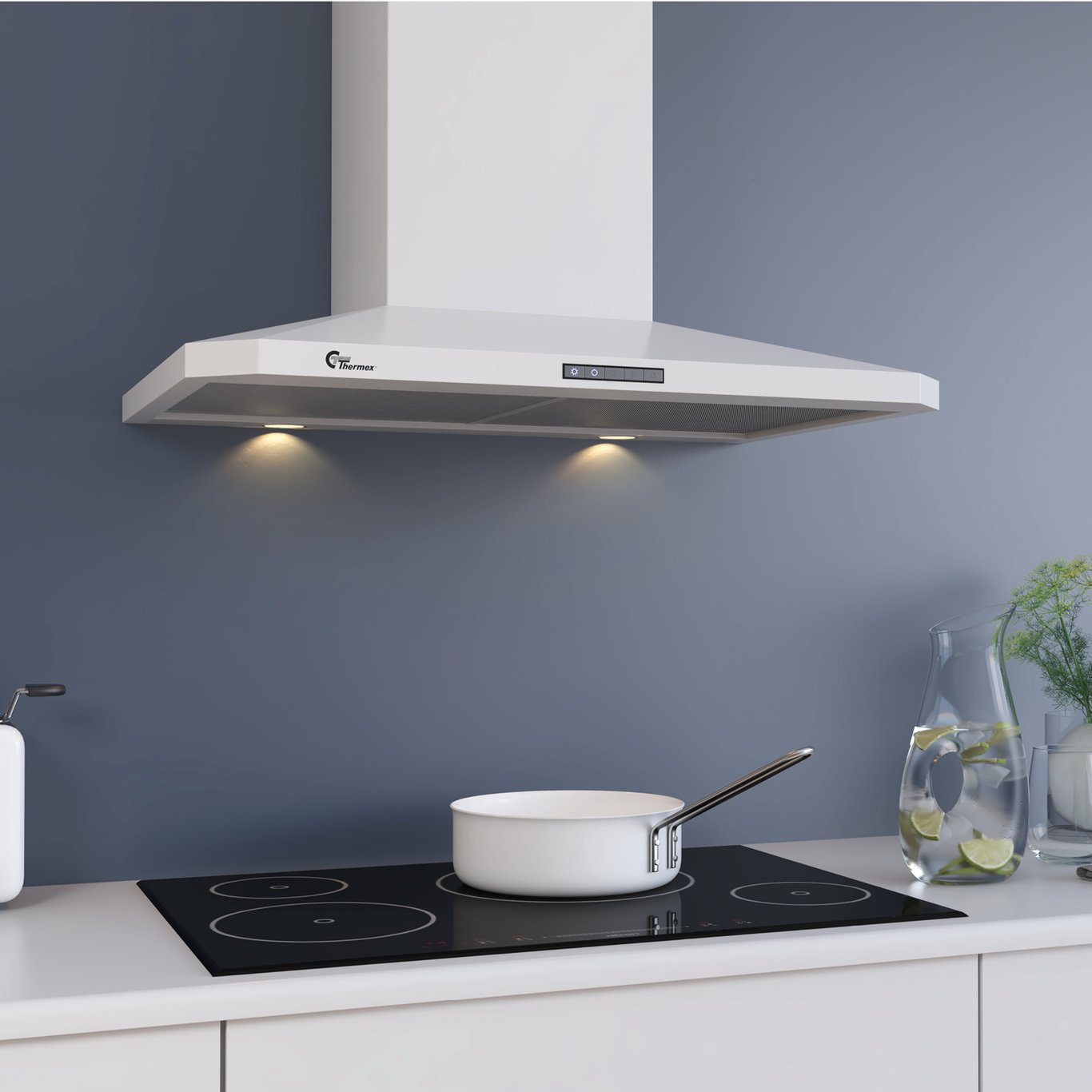 THERMEX DECOR 787 KJØKKENHETTE 70 CM HVIT LED THERMEX DECOR 787 KJØKKENHETTE 70 CM HVIT LED