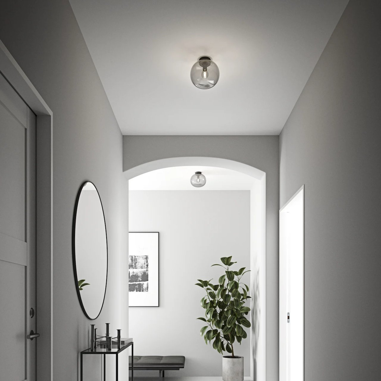 NORDLUX ALTON TAKLAMPE E27 RØYKFARGET