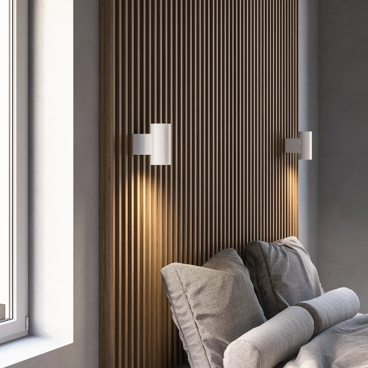 NORDLUX MONA VEGGLAMPE LED 3-STEP HVIT/OPALHVIT