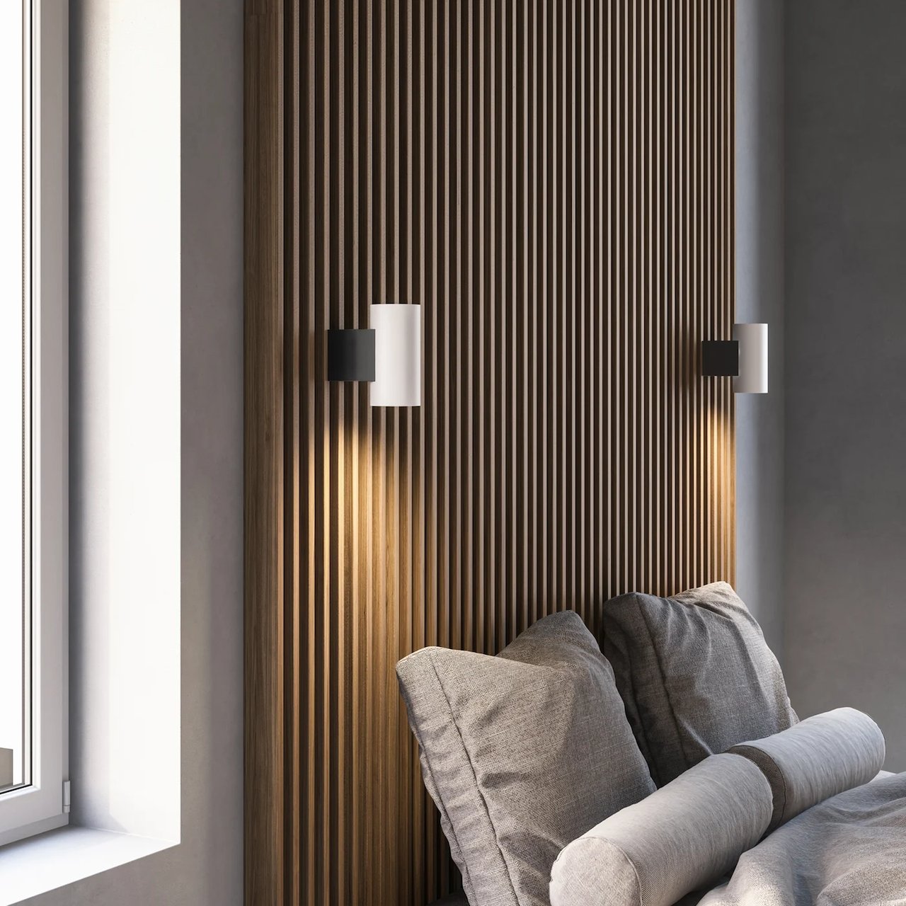 NORDLUX MONA VEGGLAMPE LED 3-STEP SORT/OPALHVIT NORDLUX MONA VEGGLAMPE LED 3-STEP SORT/OPALHVIT