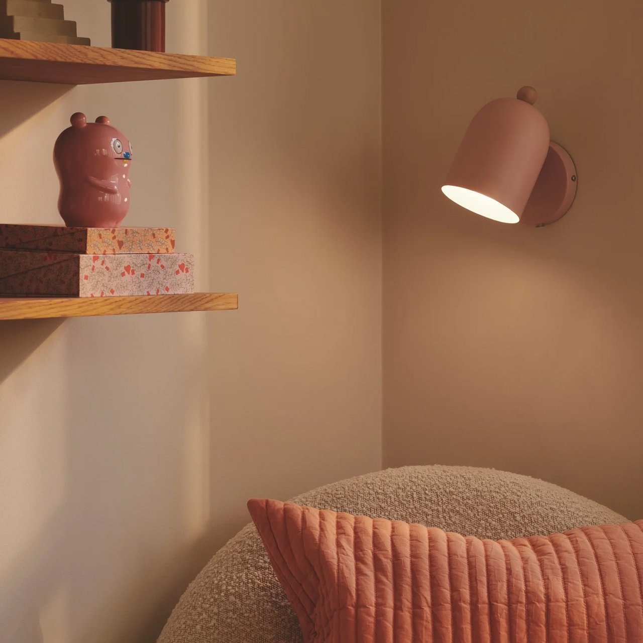 NORDLUX GASTON VEGGLAMPE STØVETE ROSA