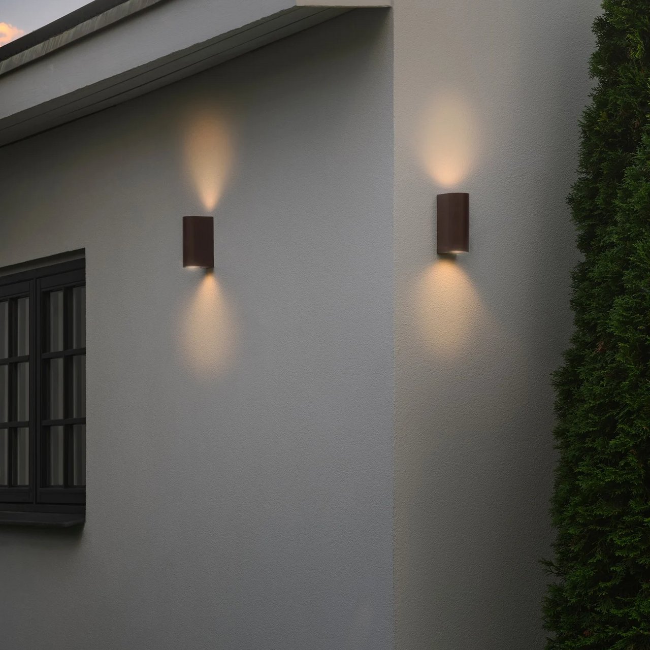 NORDLUX DION DOUBLE VEGGLAMPE RUSTFARGET