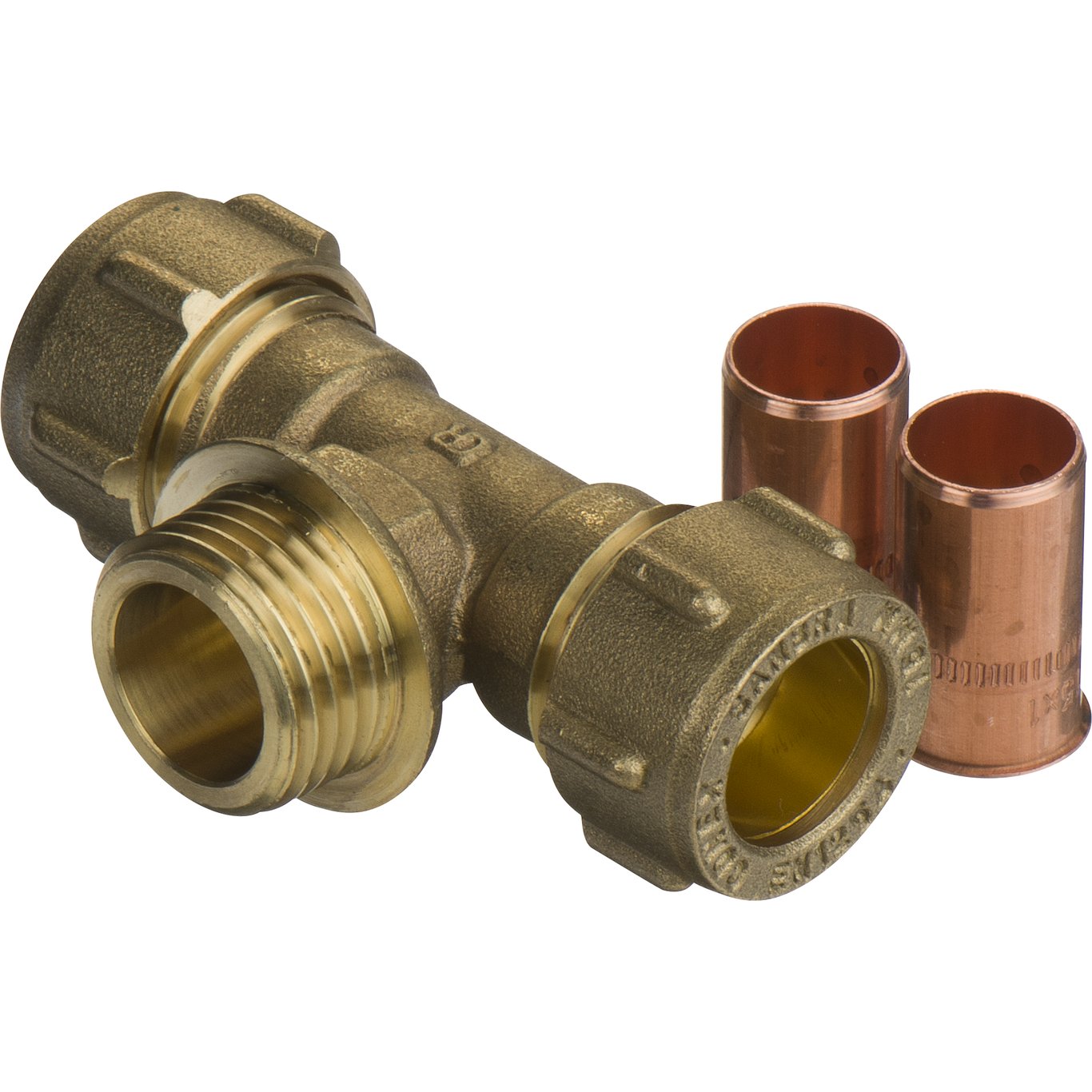 FIX-PRO T-RØR M/OVERGANGSNIPPEL 15MM X 1/2" CU