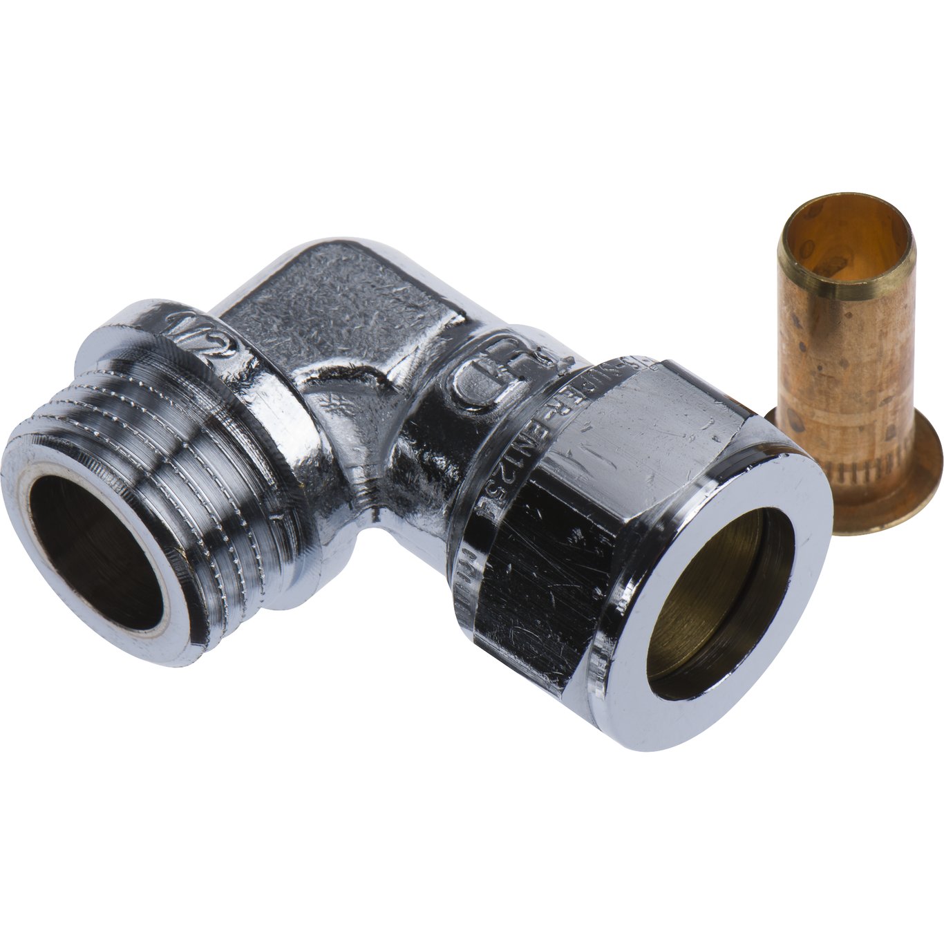 FIX-PRO VINKEL M/NIPPEL 15MM X 1/2" TIL PEX-RØR FORKROMMET FIX-PRO VINKEL M/NIPPEL 15MM X 1/2" TIL PEX-RØR FORKROMMET