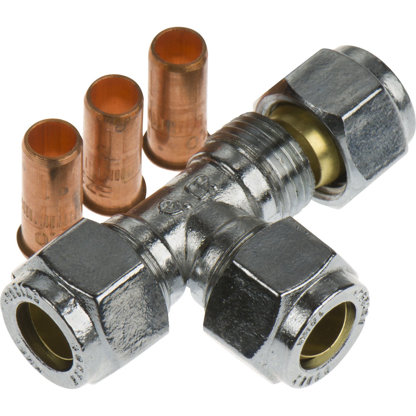 FIX-PRO T-RØR 10MM TIL KOBBERRØR FORKROMMET FIX-PRO T-RØR 10MM TIL KOBBERRØR FORKROMMET