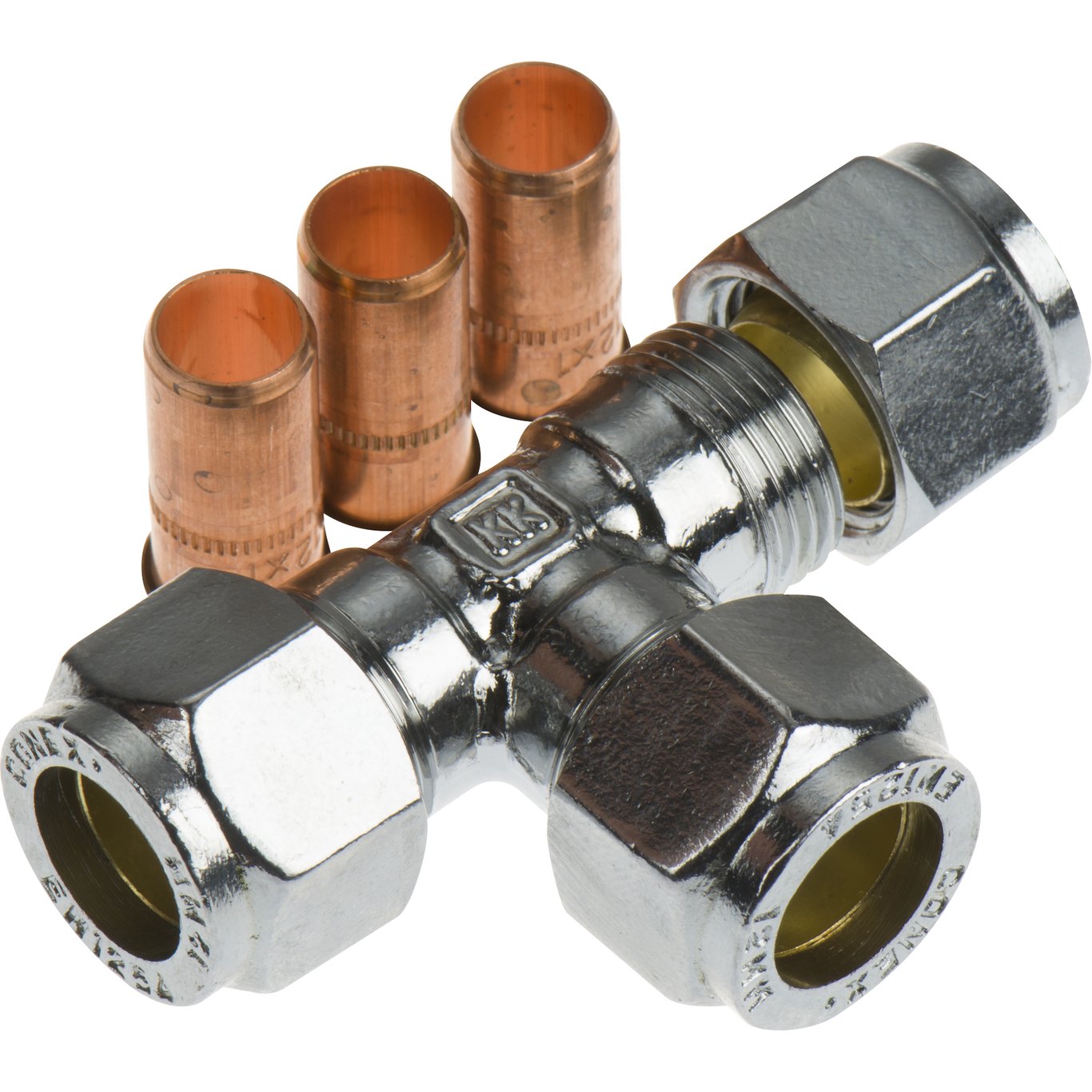 FIX-PRO T-RØR 12MM TIL KOBBERRØR FORKROMMET FIX-PRO T-RØR 12MM TIL KOBBERRØR FORKROMMET