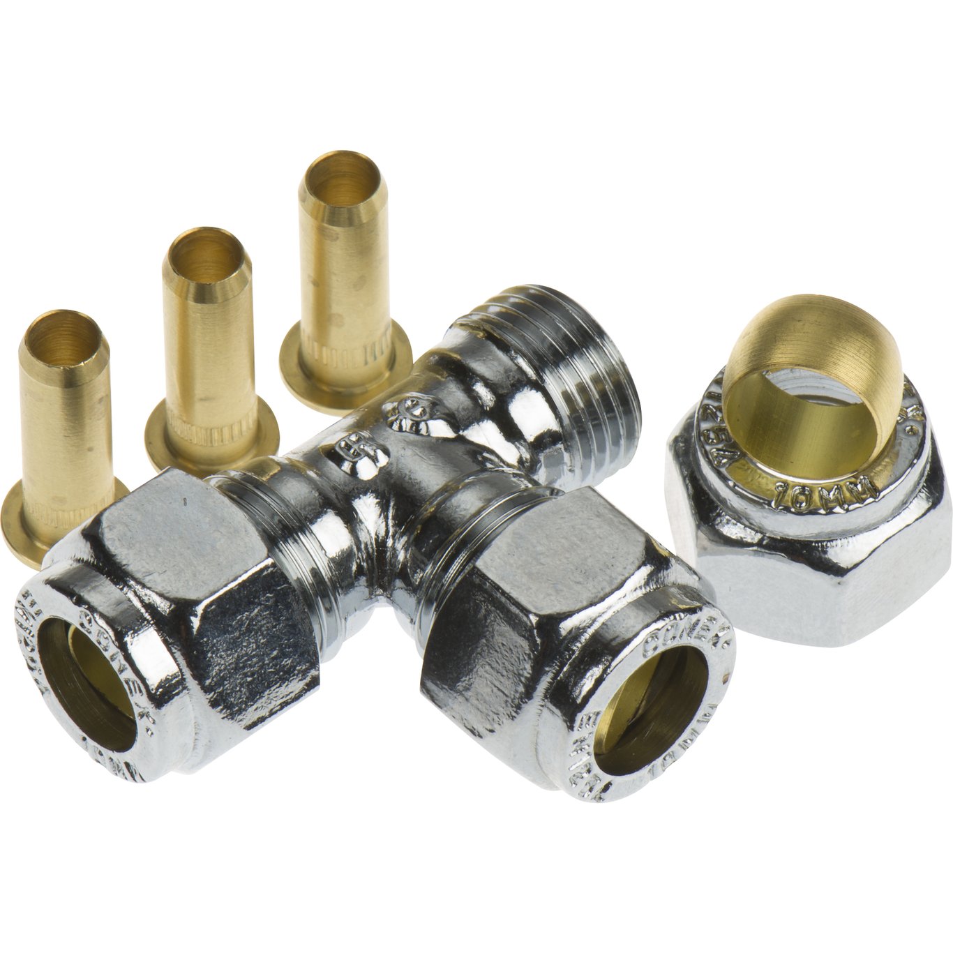 FIX-PRO T-RØR 10MM TIL PEX-RØR FORKROMMET