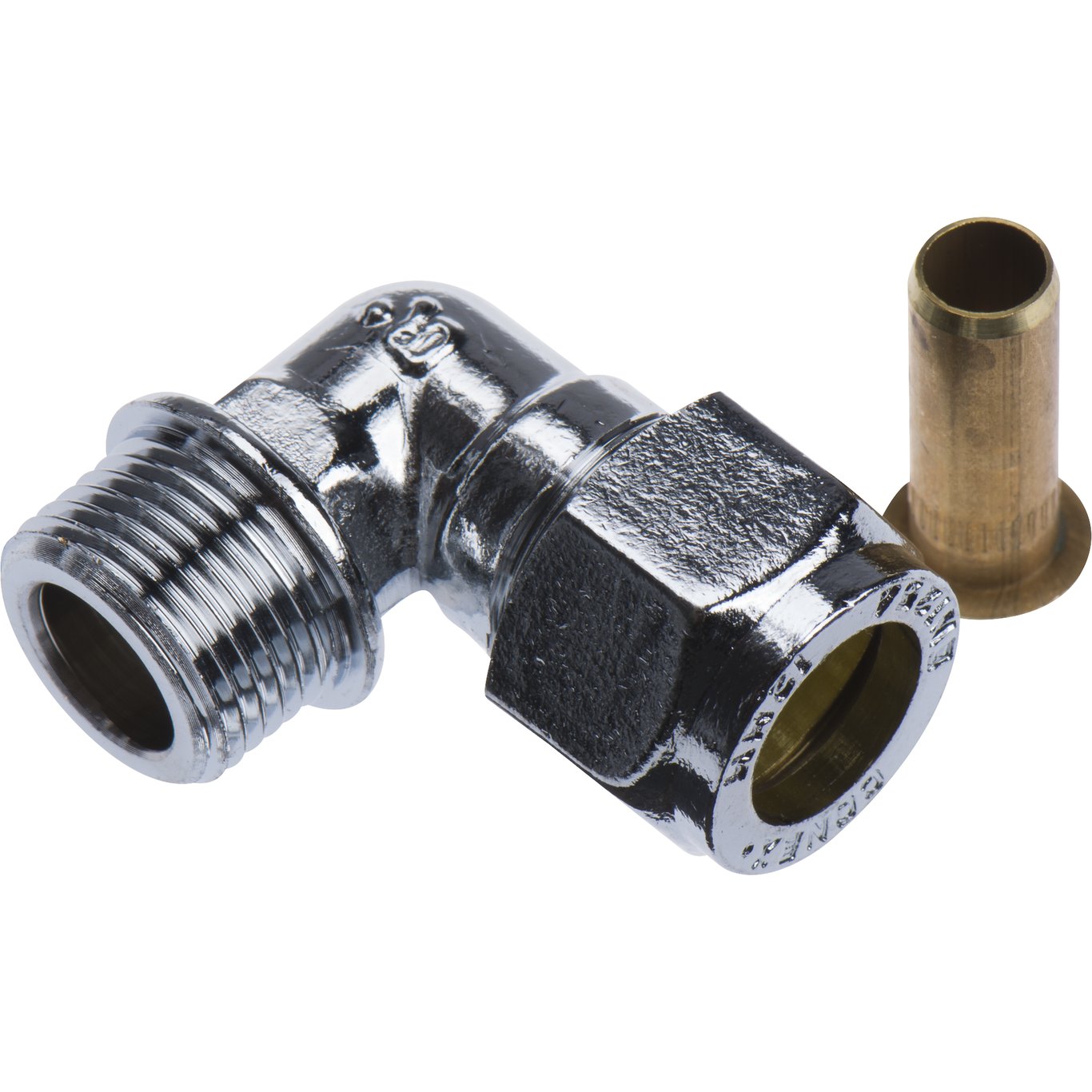 FIX-PRO VINKEL M/NIPPEL 12MM X 3/8" TIL PEX-RØR FORKROMMET