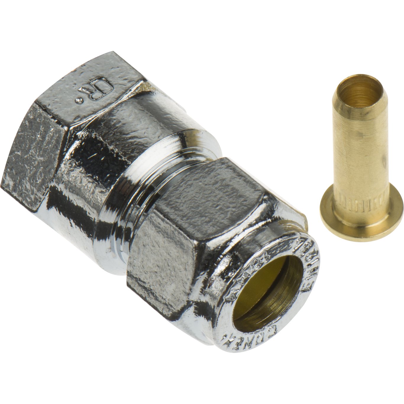 FIX-PRO UNION 10MM X 3/8" TIL PEX-RØR FORKROMMET