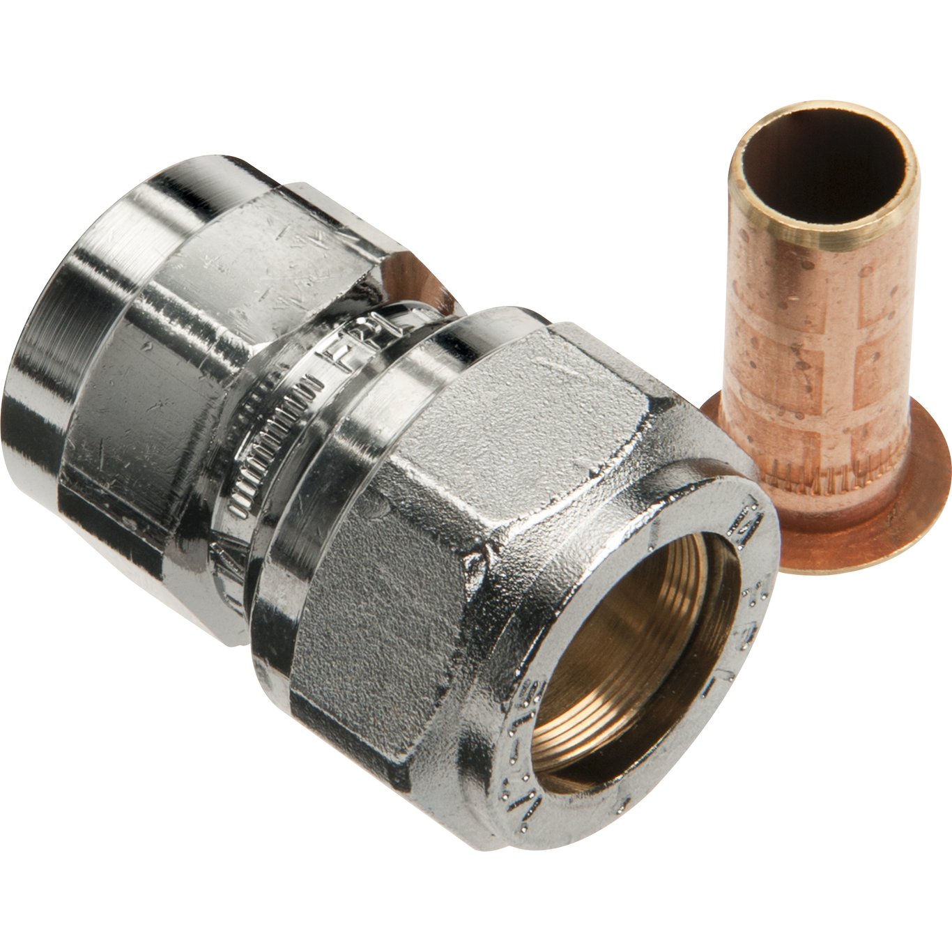 FIX-PRO UNION 15MM X 3/8" TIL PEX-RØR FORKROMMET