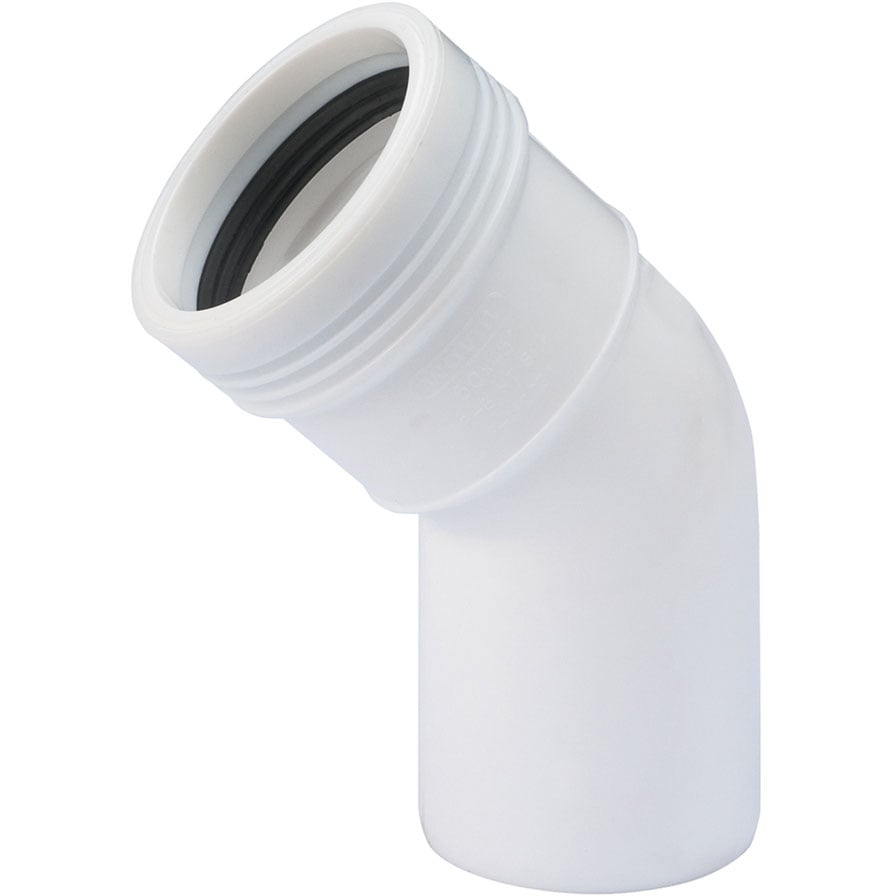 WAVIN HTP BEND 45°X40MM HVIT