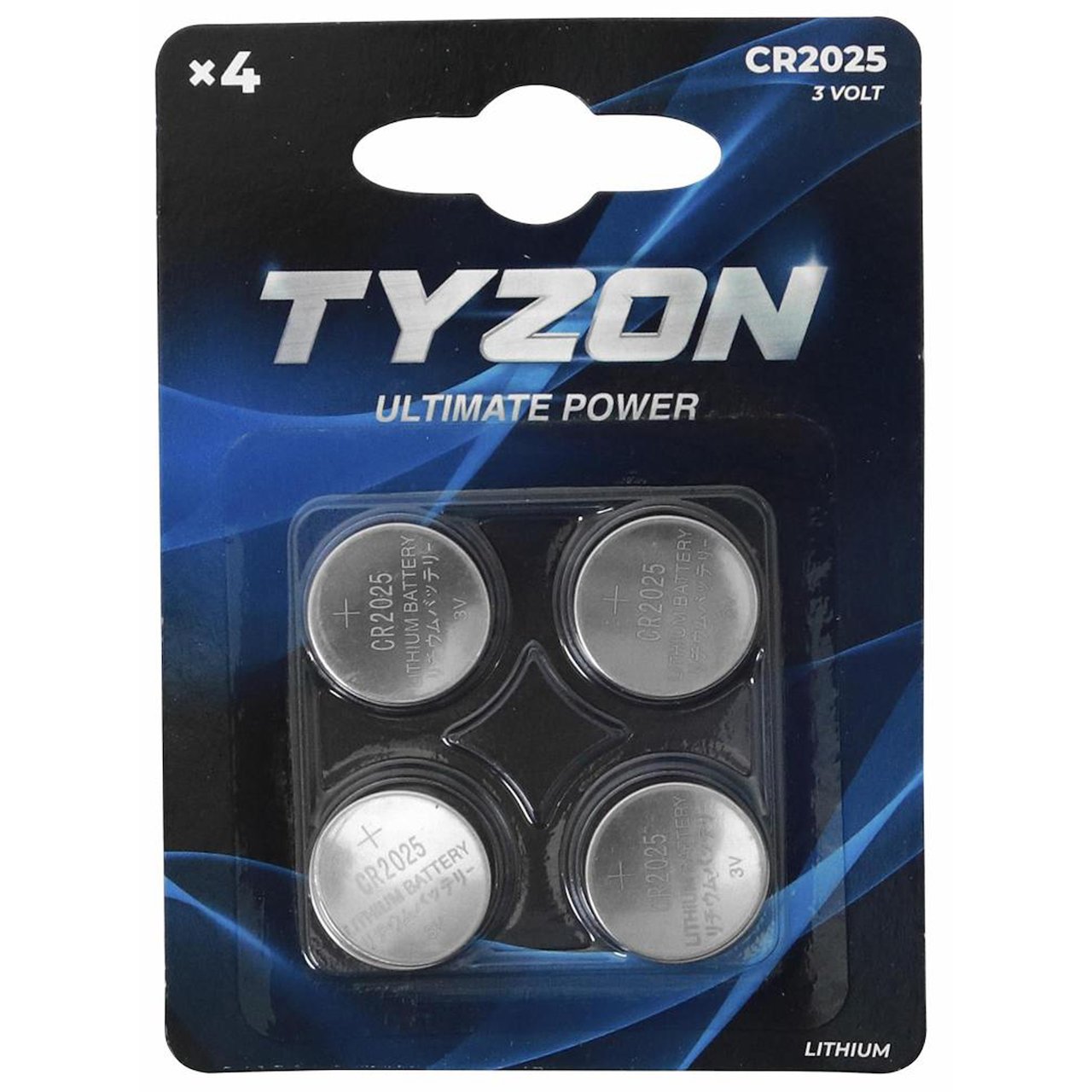 TYZON CR2025 LITIUM-BATTERIER 4-PK TYZON CR2025 LITIUM-BATTERIER 4-PK