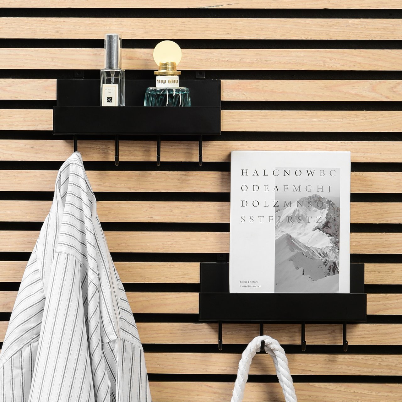 MILLEX SORT HYLLE TIL AKUSTIKKPANEL M/ 4 KROKER MILLEX SORT HYLLE TIL AKUSTIKKPANEL M/ 4 KROKER