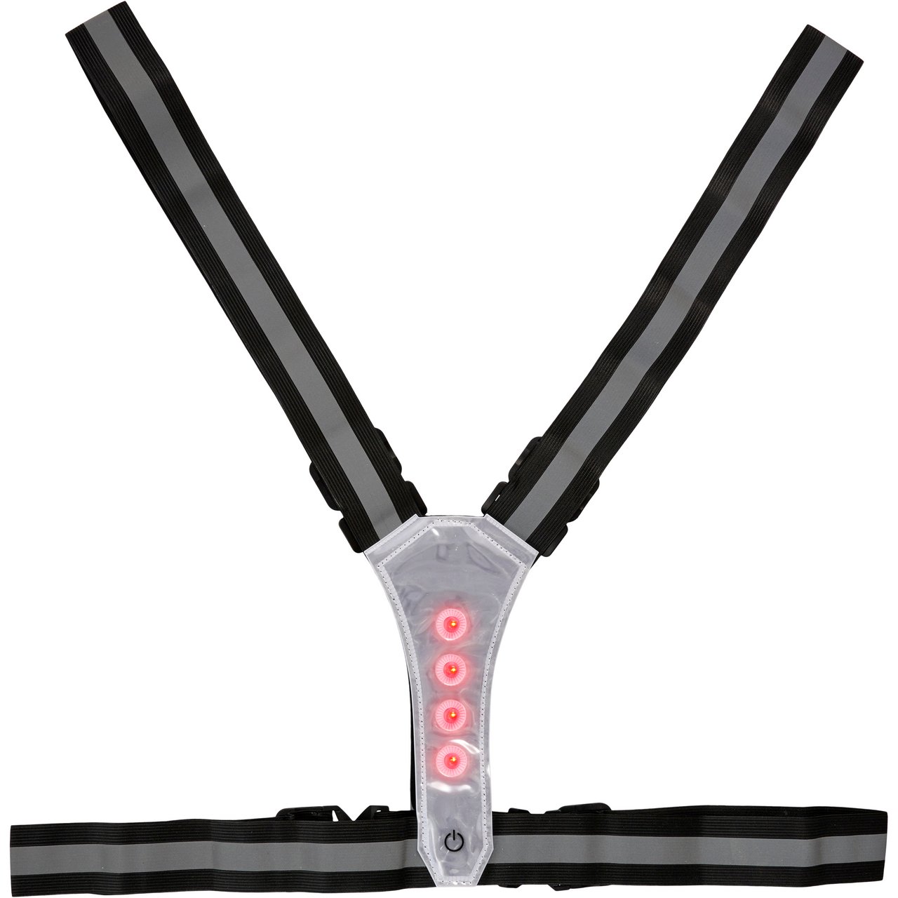 RAWLINK REFLEKSVEST LED SORT/SØLV JUSTERBAR