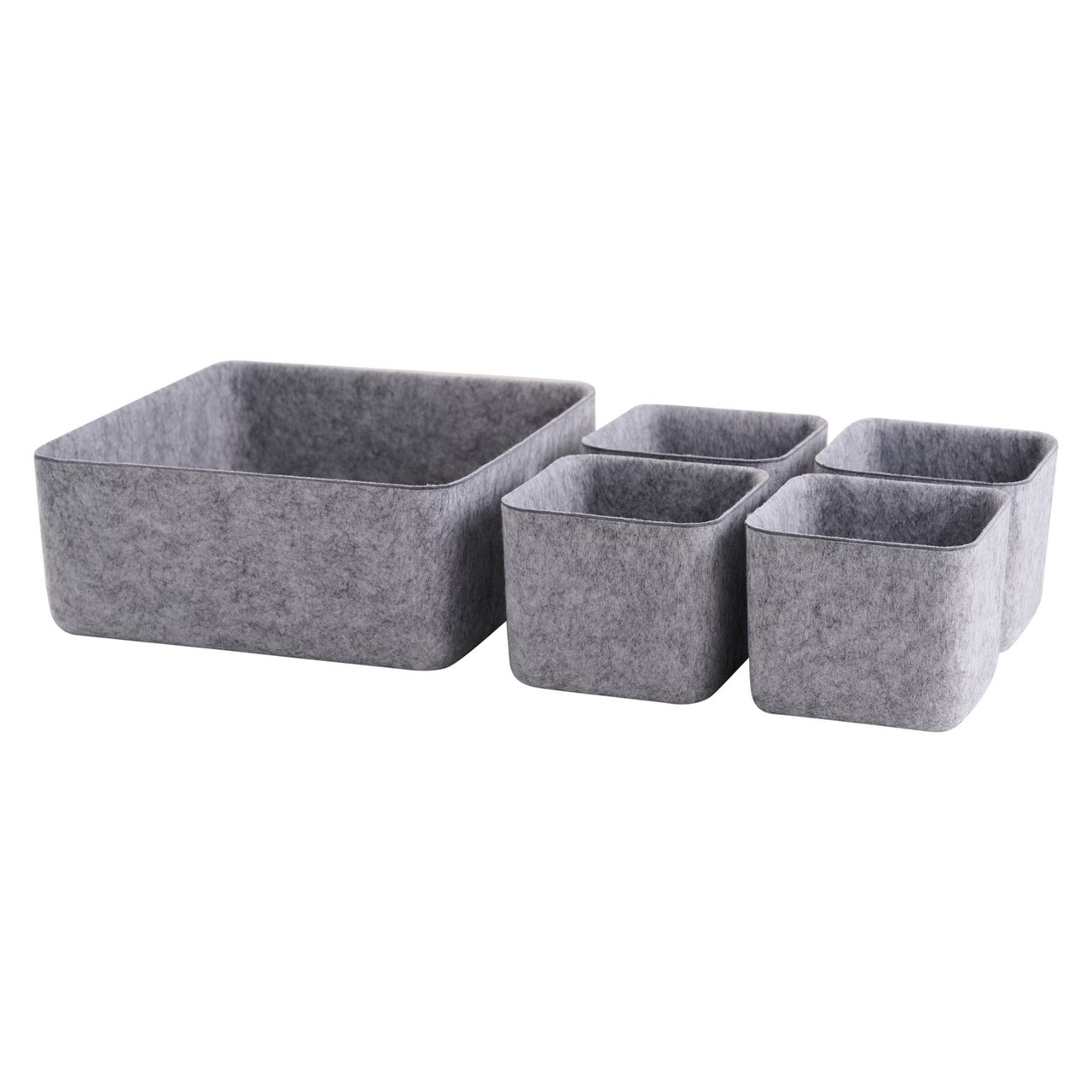 DAY OPPBEVARINGSKASSER 5STK GRÅ FILT DAY OPPBEVARINGSKASSER 5STK GRÅ FILT