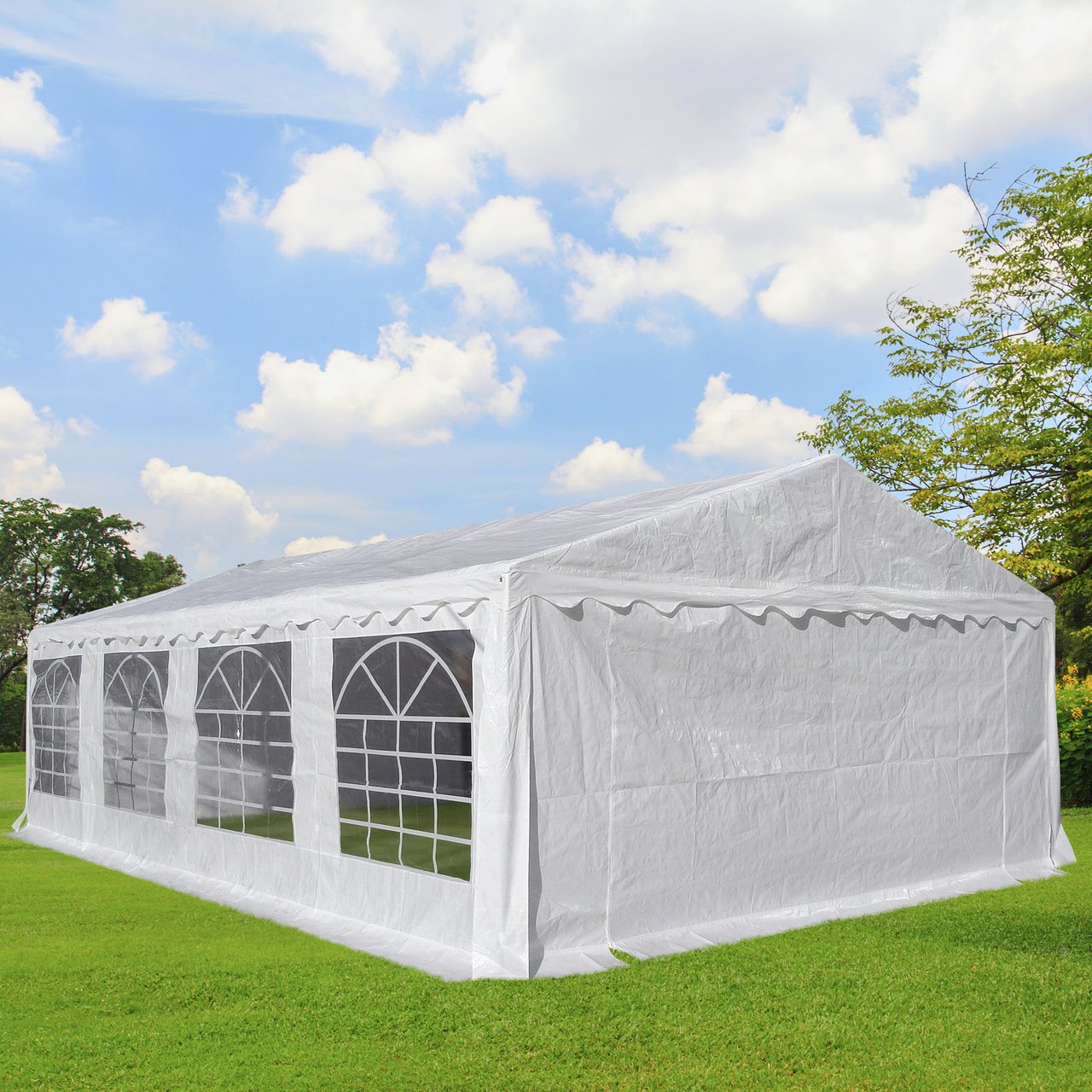 HAGEPAVILJONG/PARTYTELT 5X8M HVIT PE HAGEPAVILJONG/PARTYTELT 5X8M HVIT PE