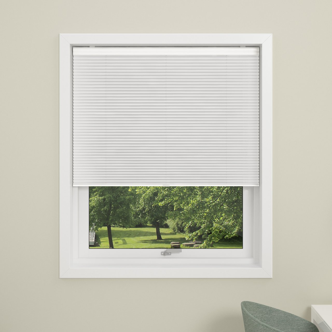 DEBEL PLISSÉ TOUCH LYSDEMPENDE 60X160, HVIT DEBEL PLISSÉ TOUCH LYSDEMPENDE 60X160, HVIT