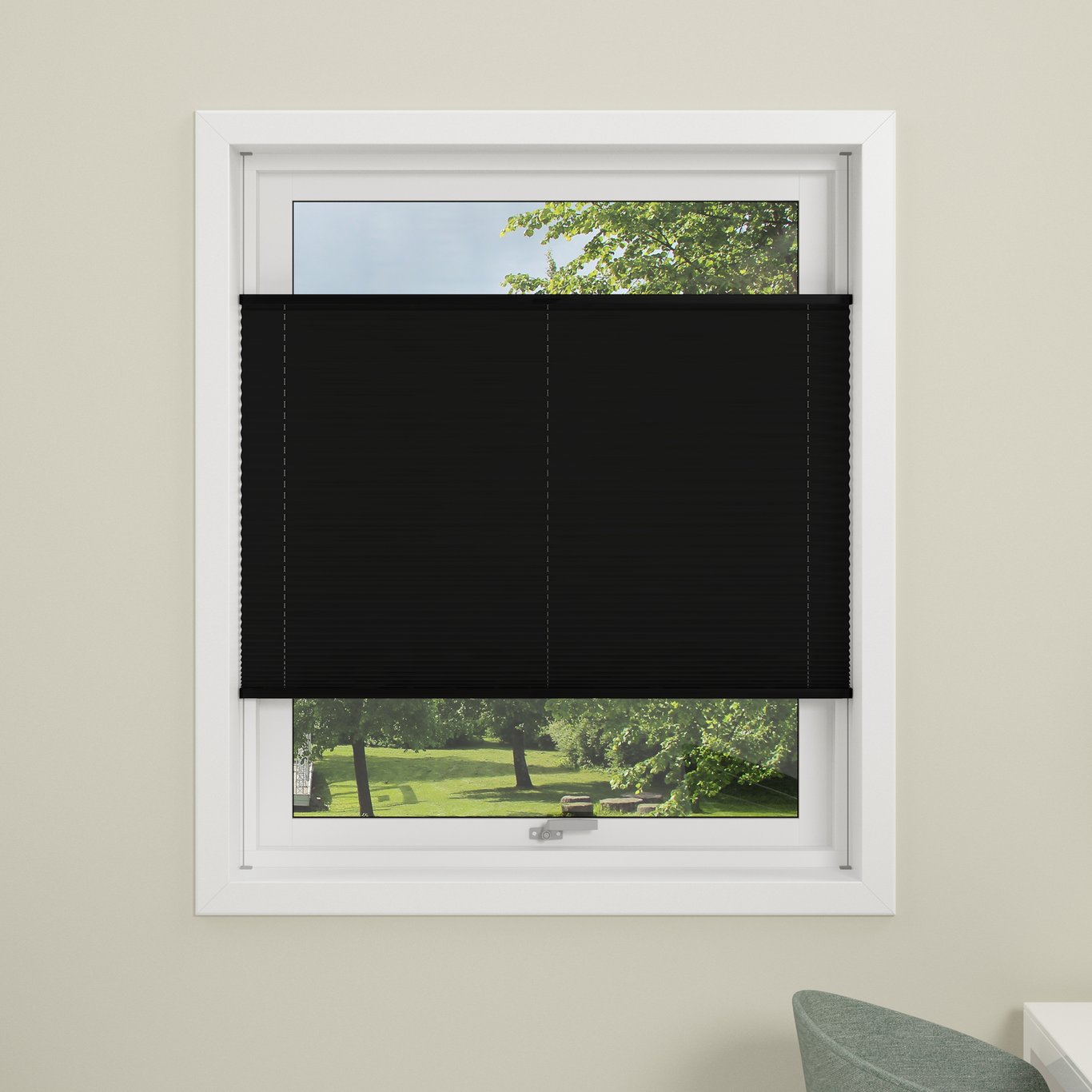 DEBEL PLISSÉGARDIN FLEX LYSDEMPENDE SORT 60X130