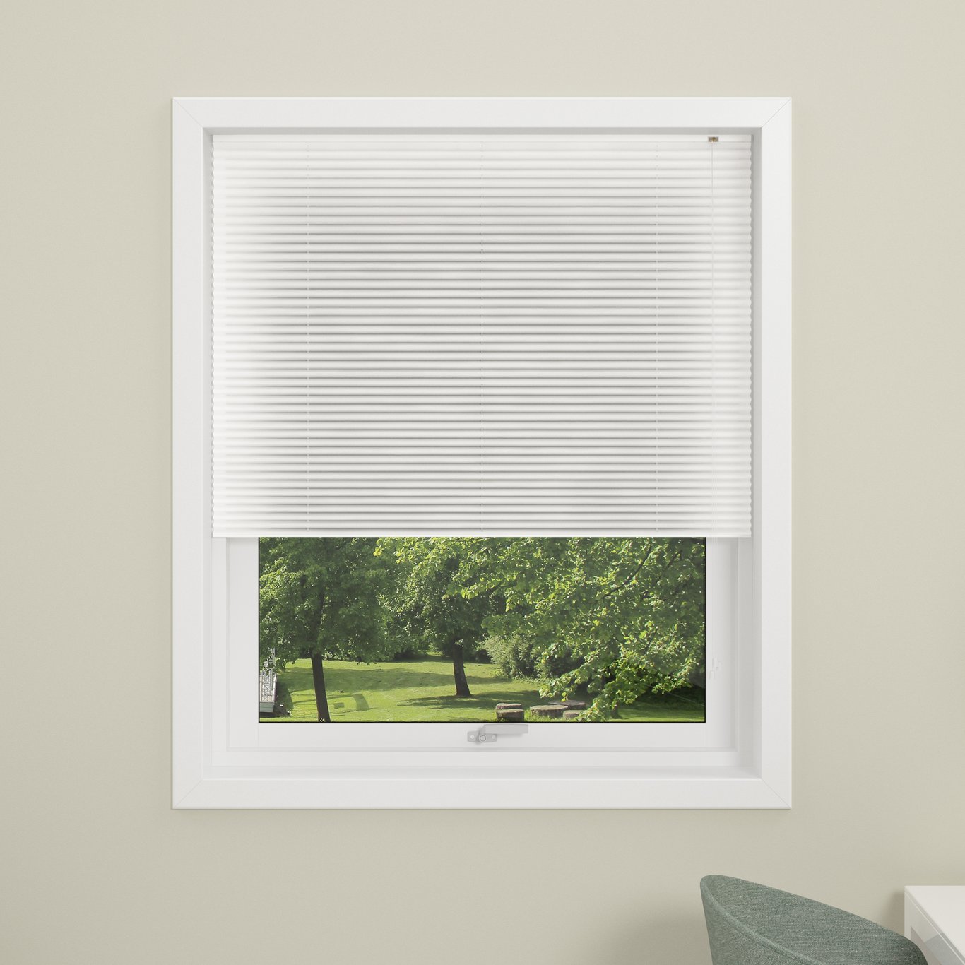 DEBEL PLISSÉGARDIN LONDON LYSDEMPENDE HVIT 120X130