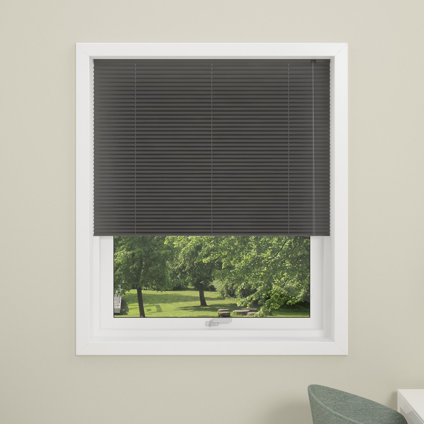 DEBEL PLISSÉGARDIN LONDON LYSDEMPENDE GRÅ 120X130